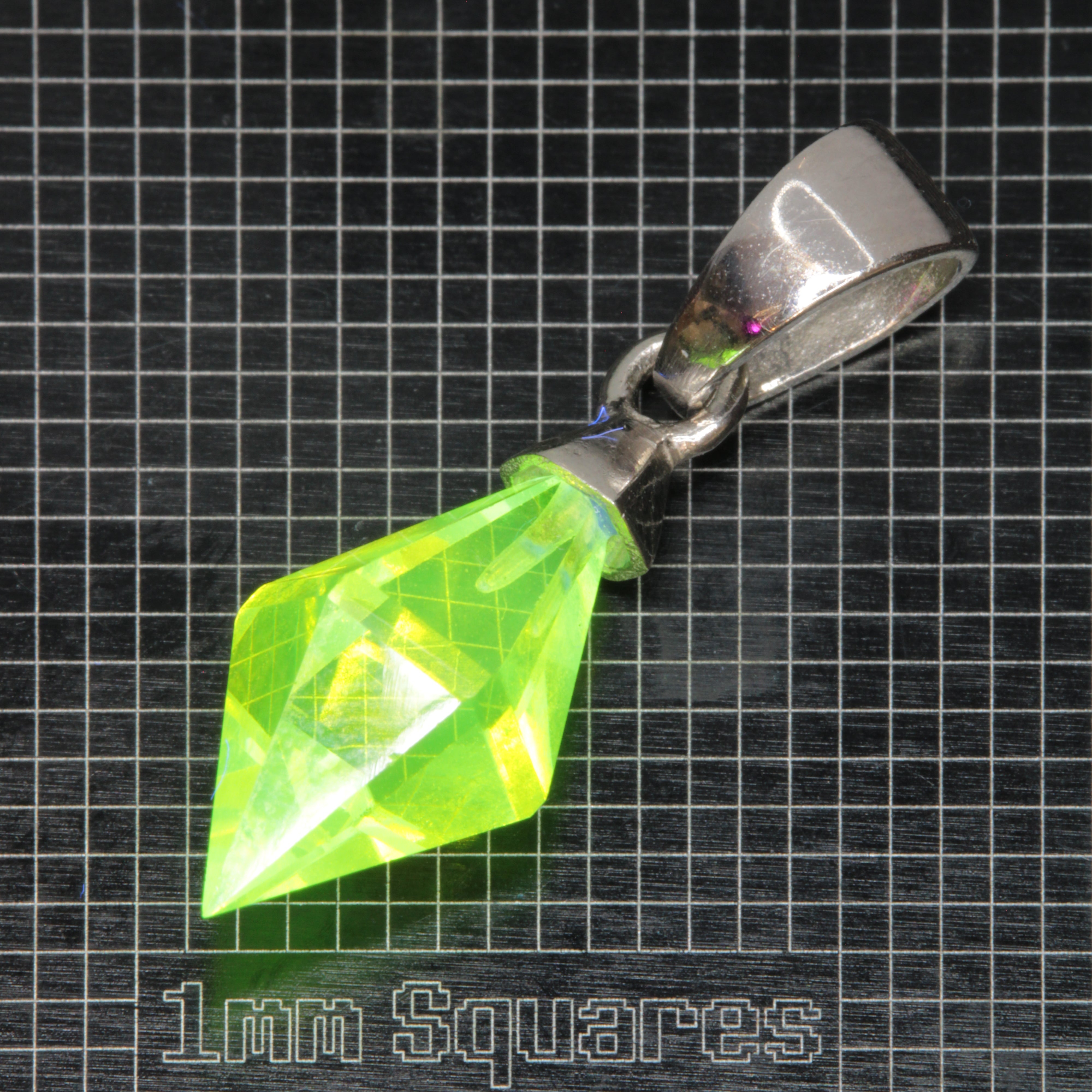 Faceted LuAG Plumb Bob Pendant
