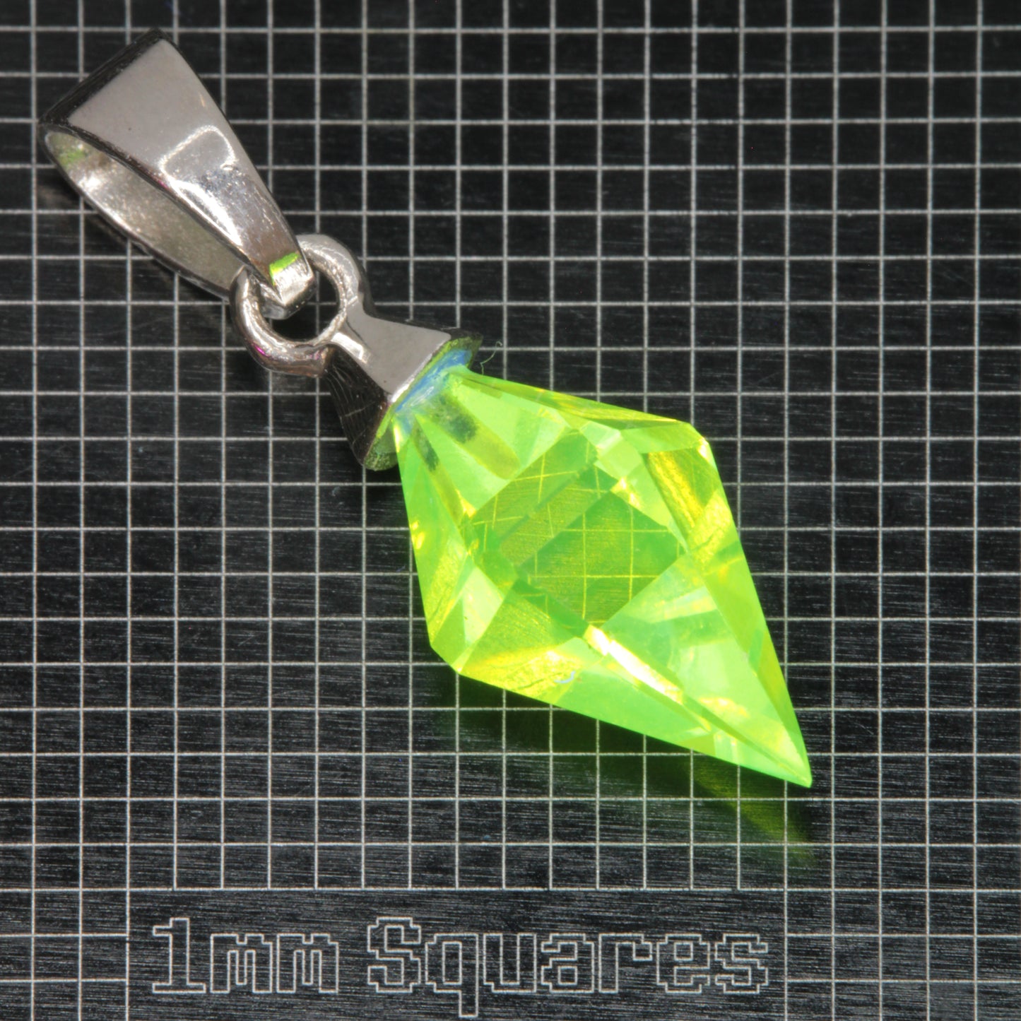 Faceted LuAG Plumb Bob Pendant
