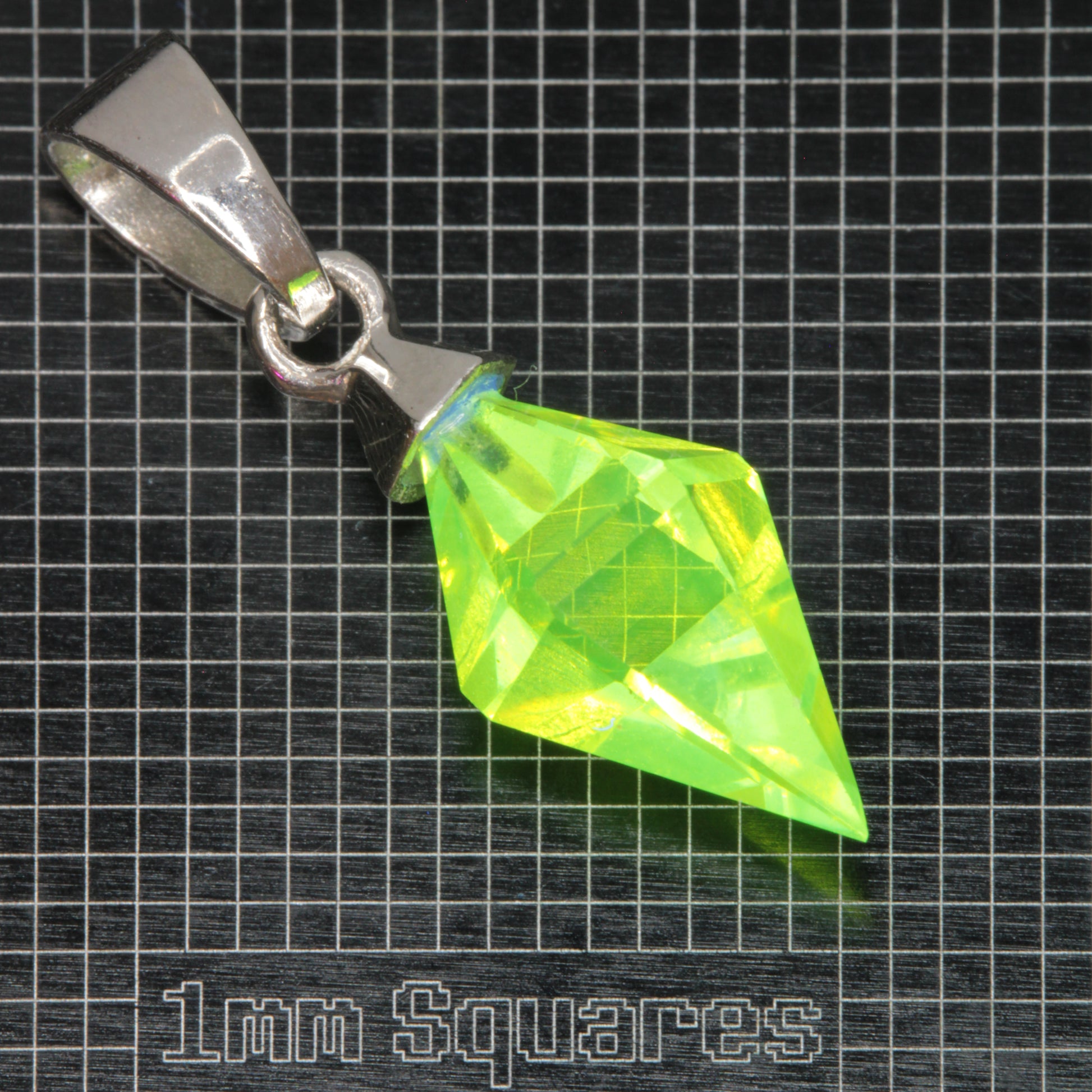 Faceted LuAG Plumb Bob Pendant
