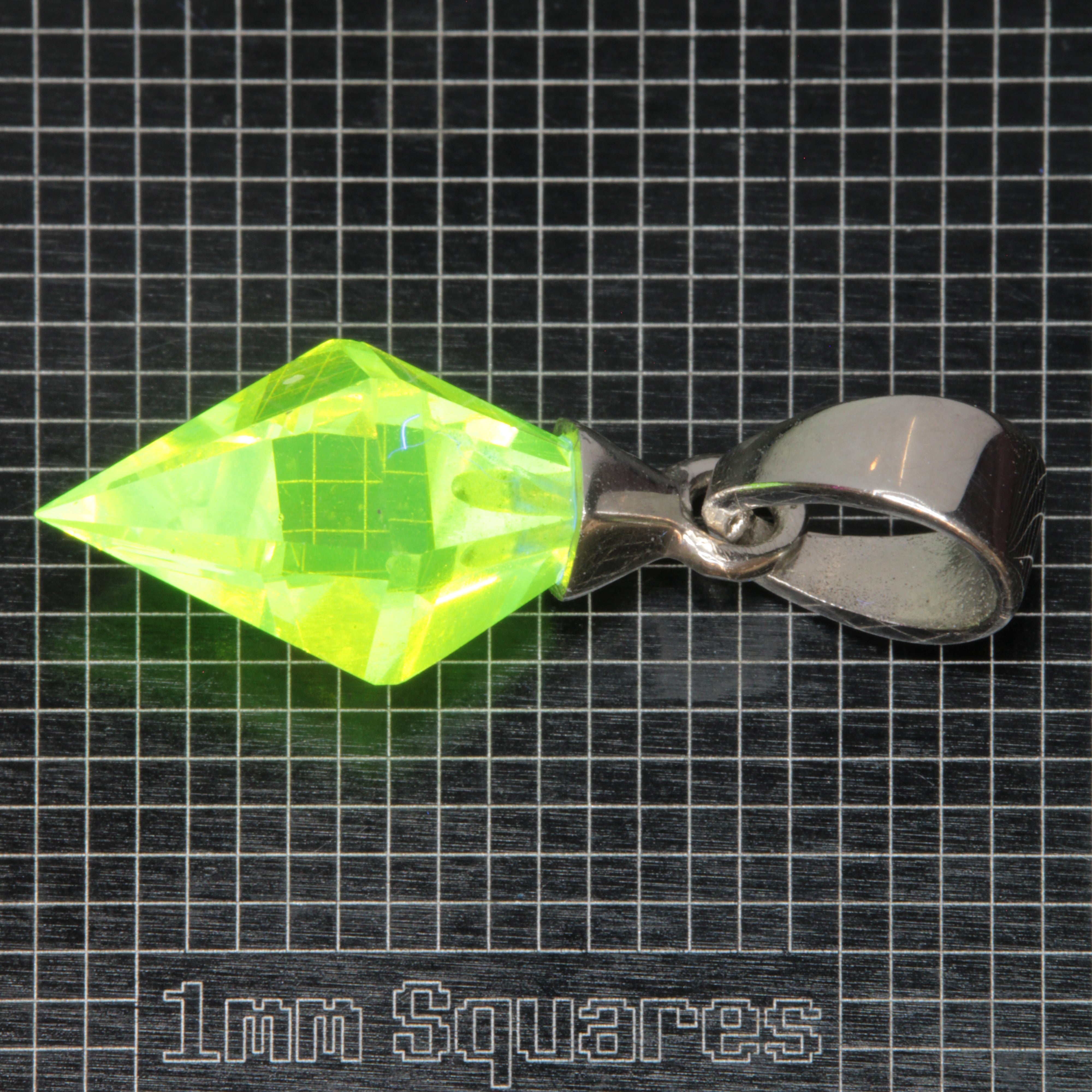 Faceted LuAG Plumb Bob Pendant