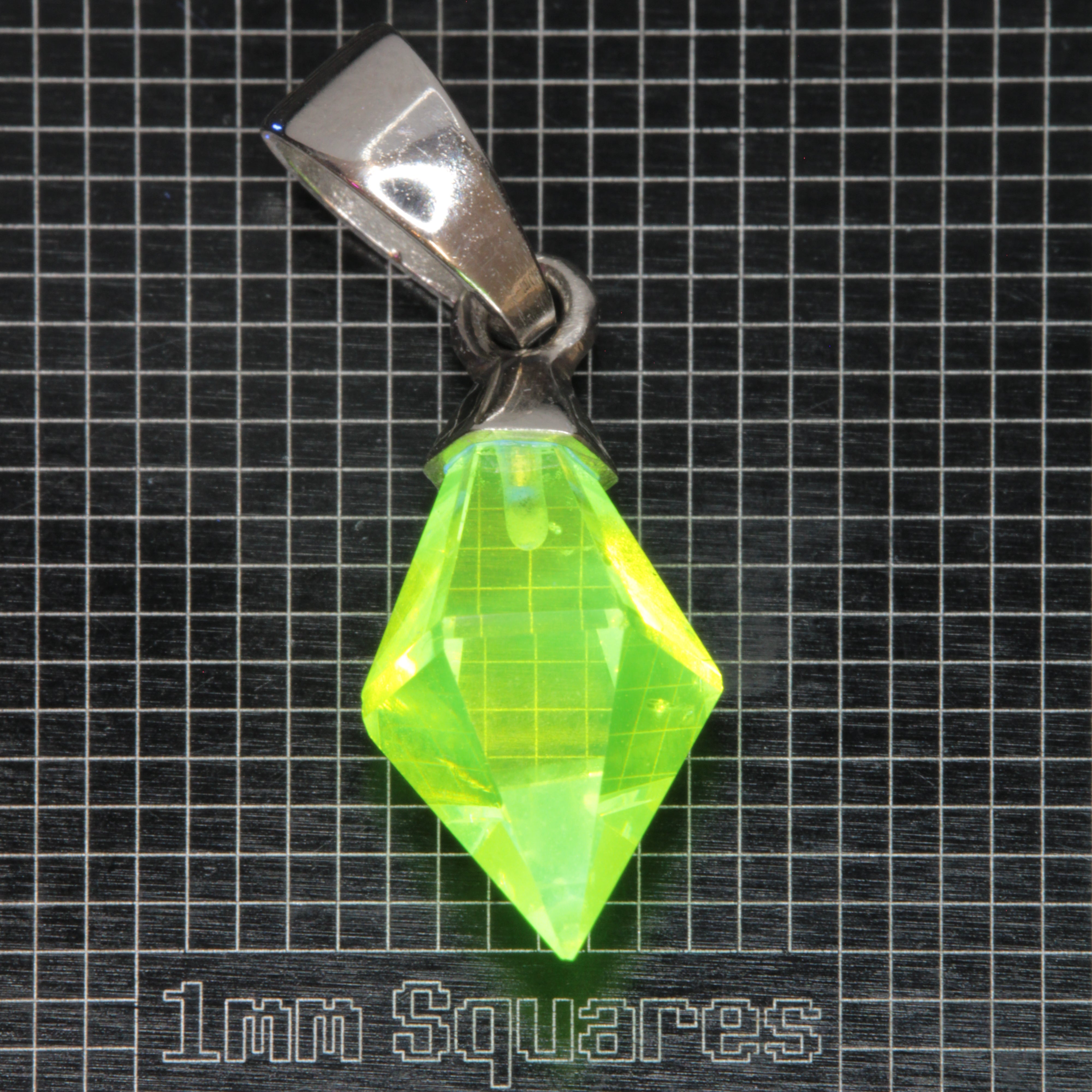 Faceted LuAG Plumb Bob Pendant