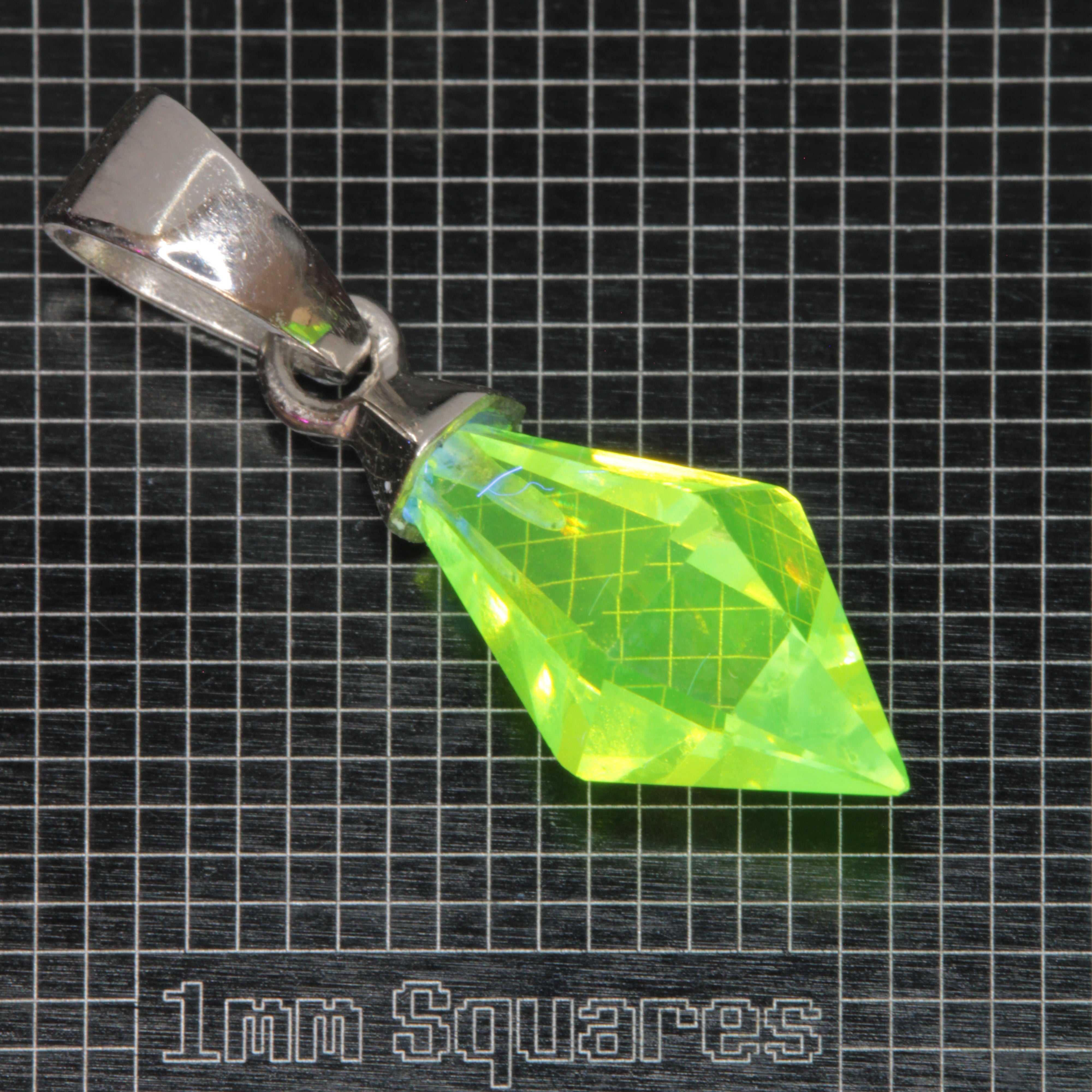 Faceted LuAG Plumb Bob Pendant