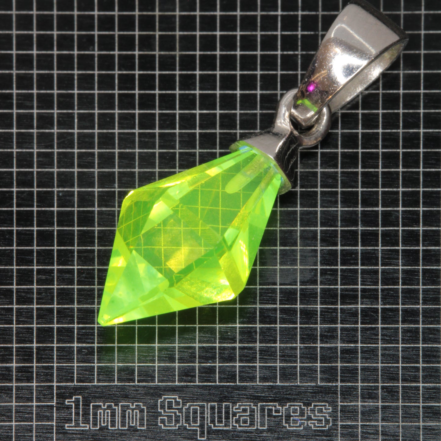 Faceted LuAG Plumb Bob Pendant
