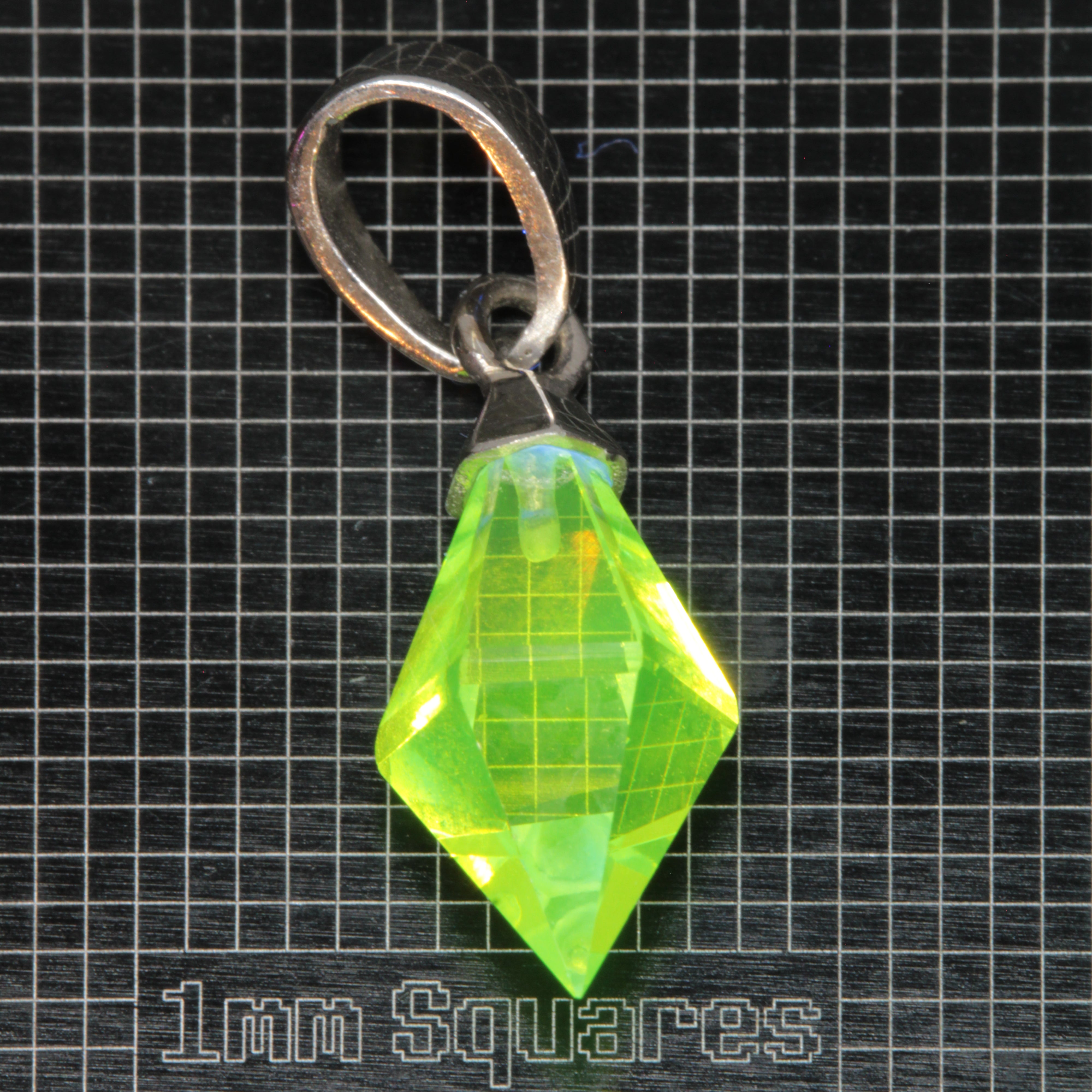 Faceted LuAG Plumb Bob Pendant