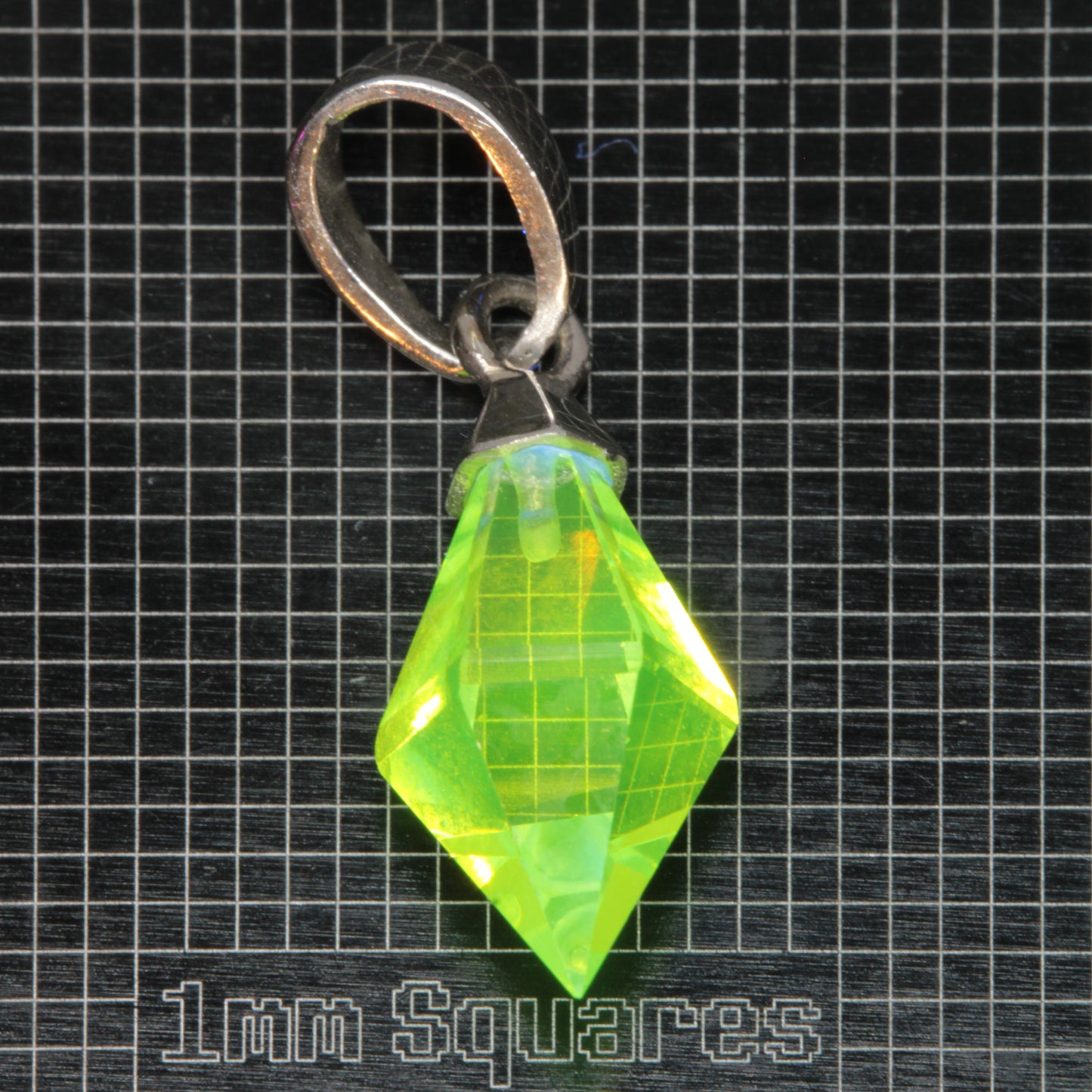 Faceted LuAG Plumb Bob Pendant