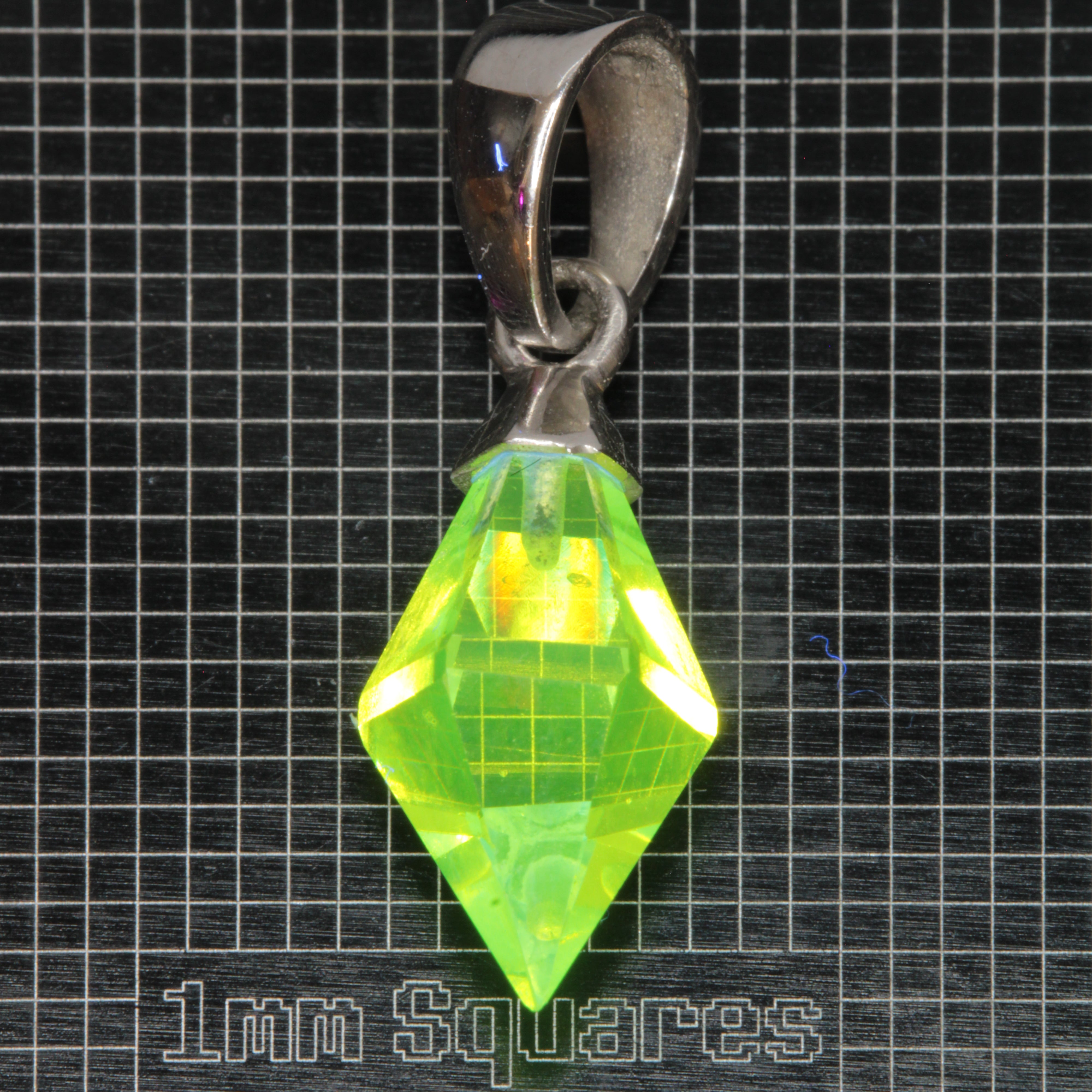 Faceted LuAG Plumb Bob Pendant