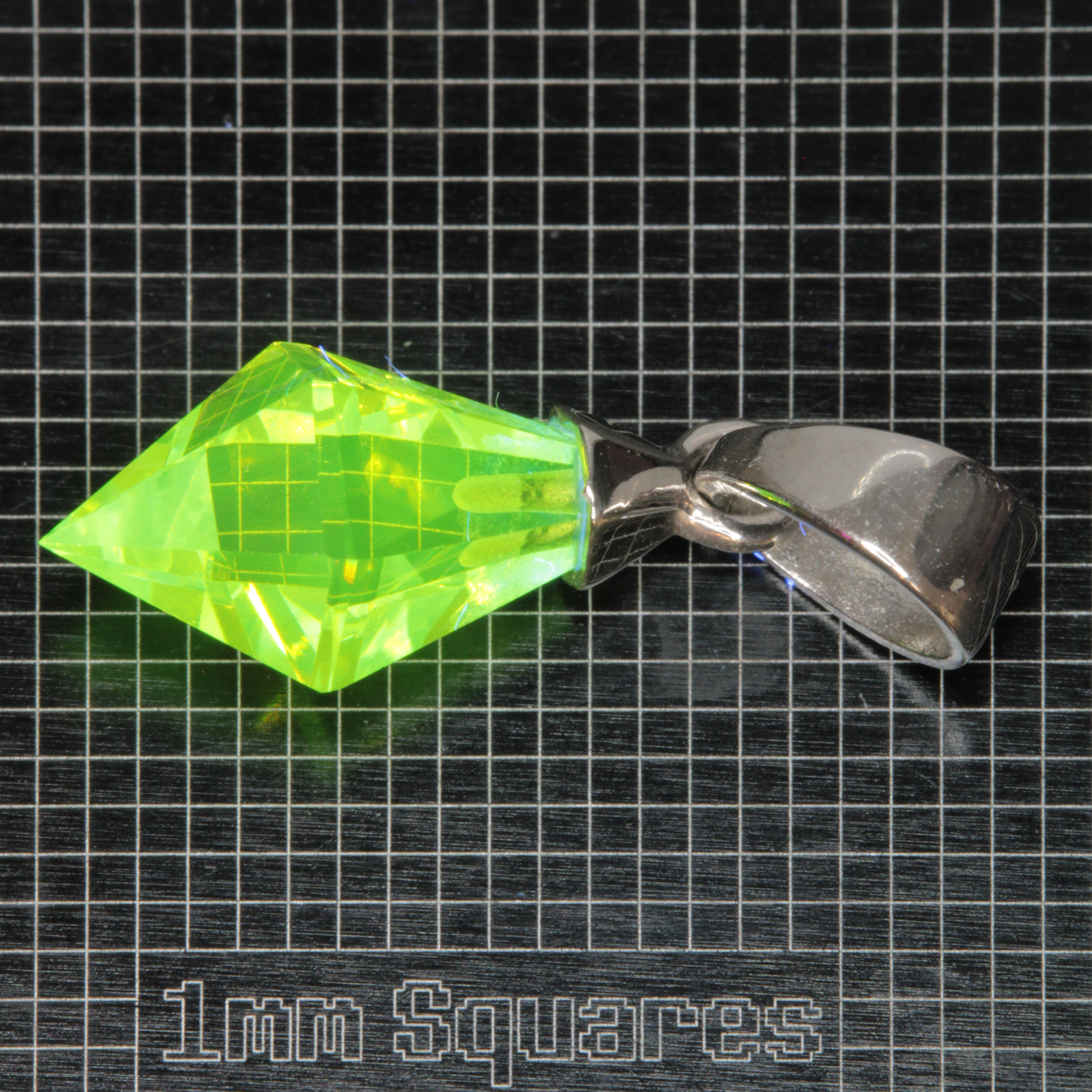 Faceted LuAG Plumb Bob Pendant