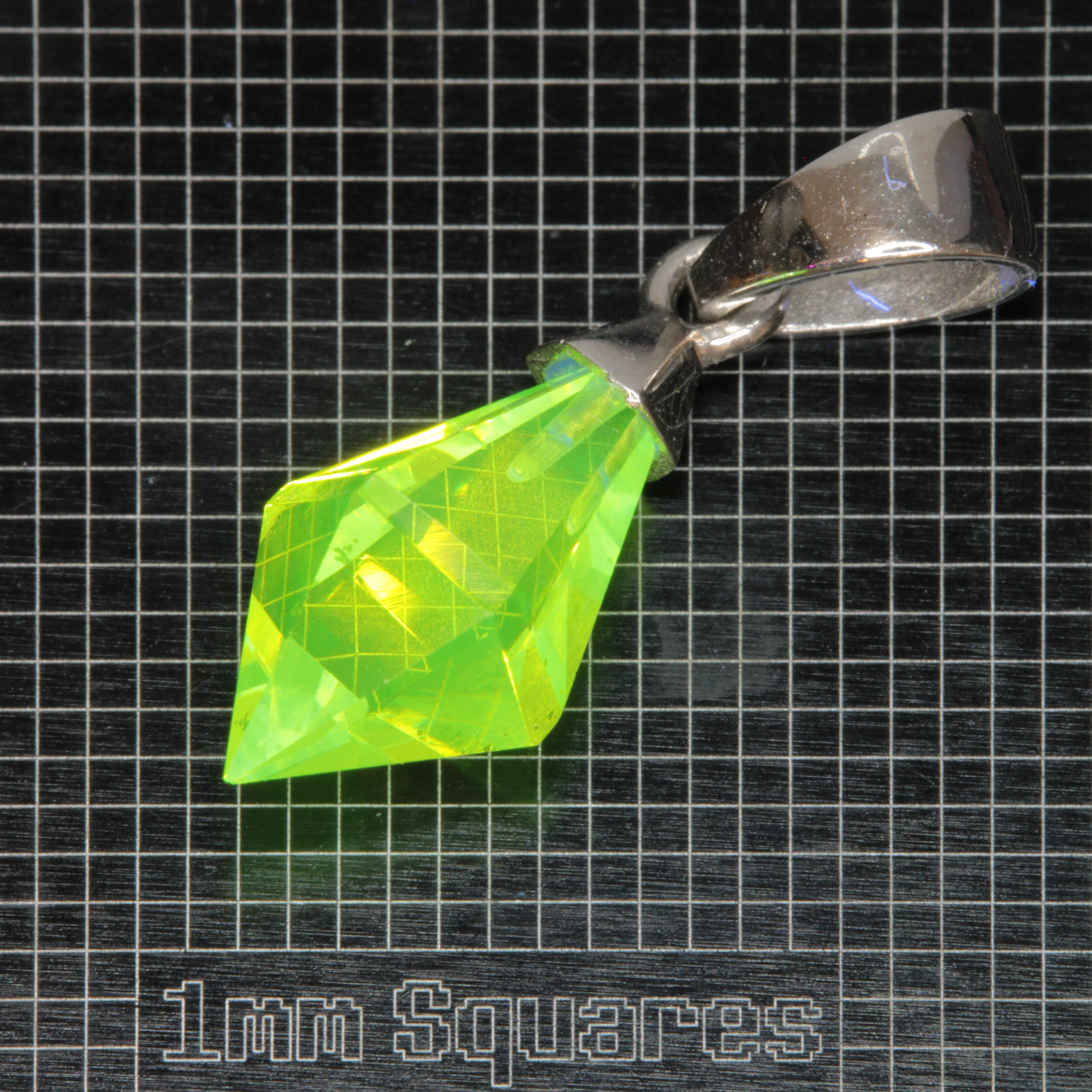 Faceted LuAG Plumb Bob Pendant