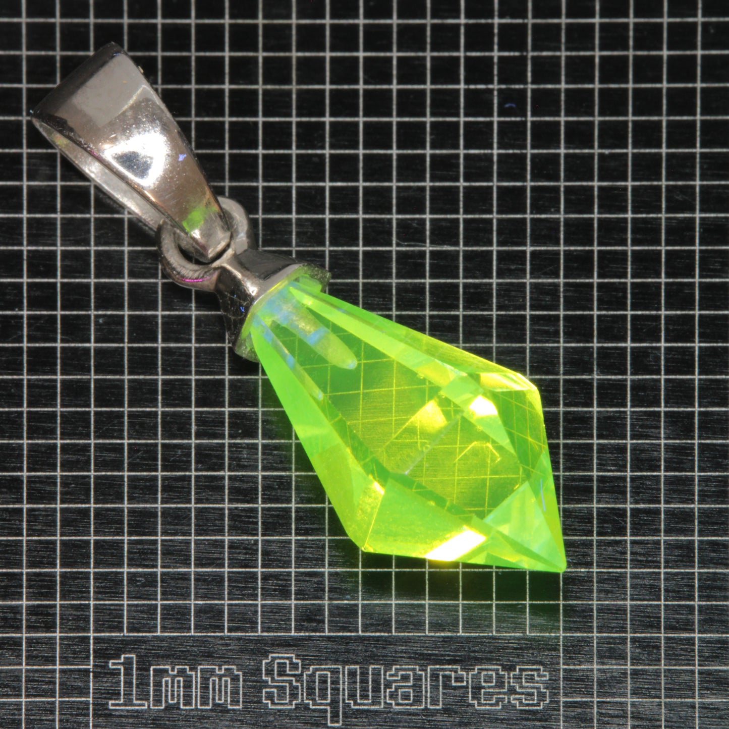 Faceted LuAG Plumb Bob Pendant