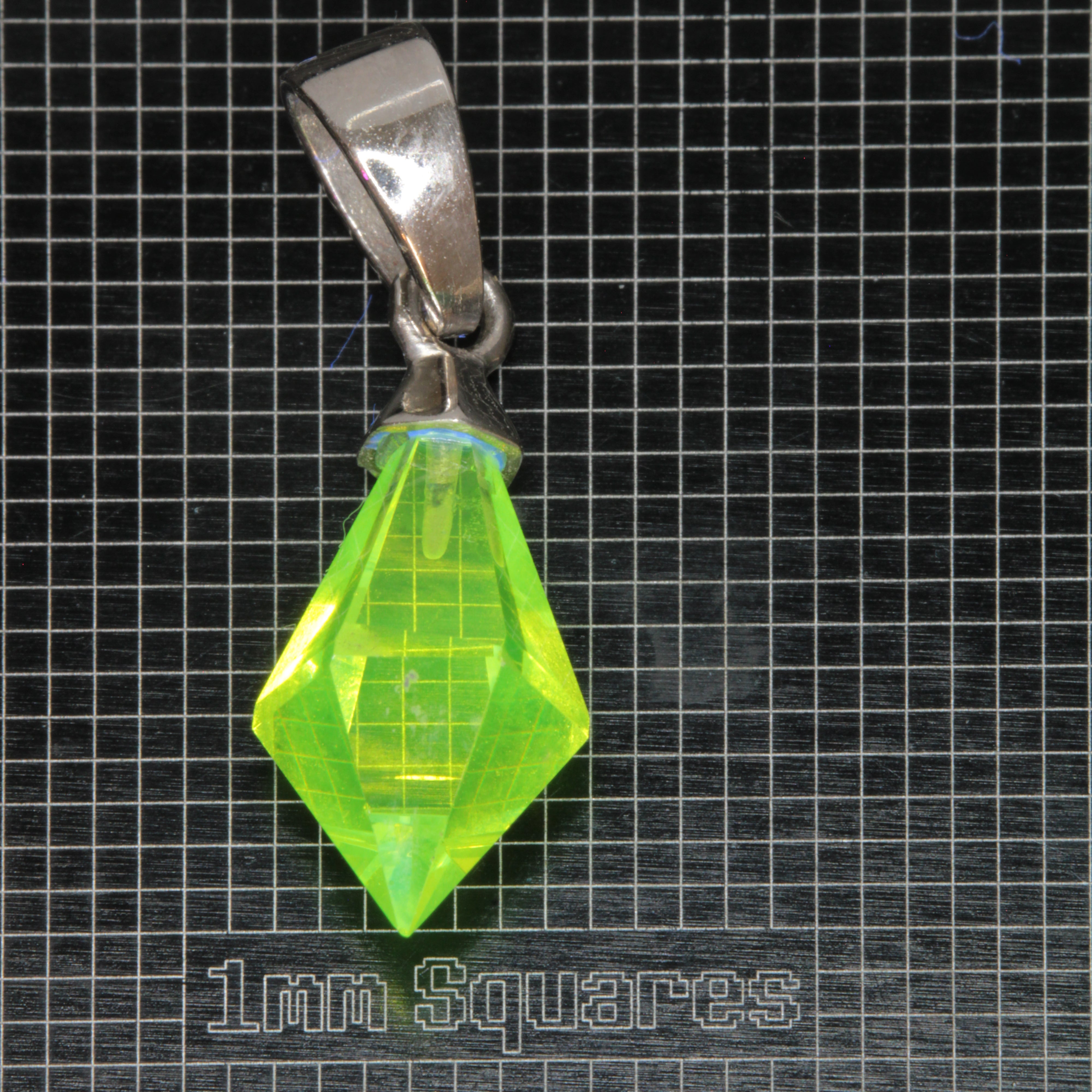 Faceted LuAG Plumb Bob Pendant
