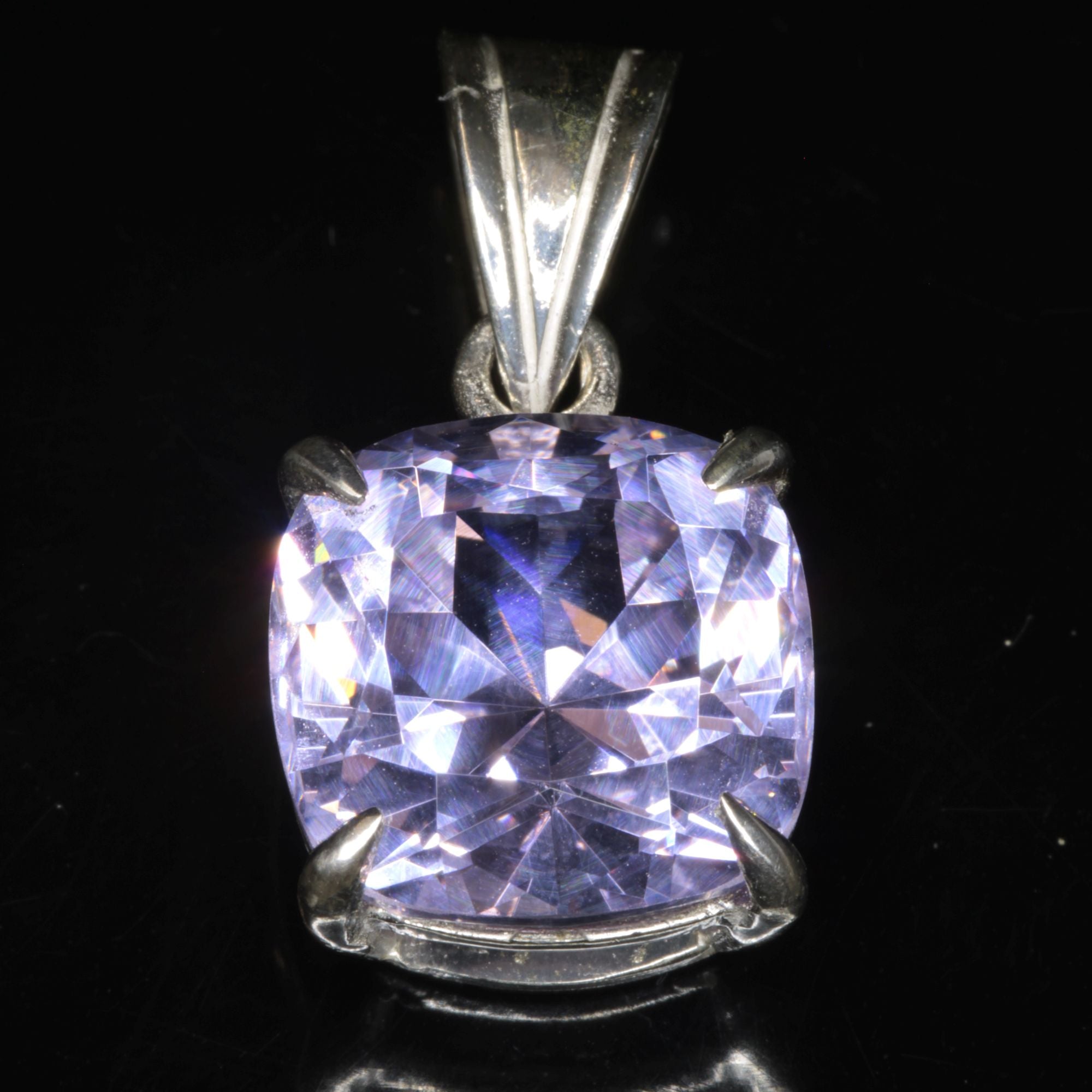 Faceted Nd:YAG Cushion Gem Pendant