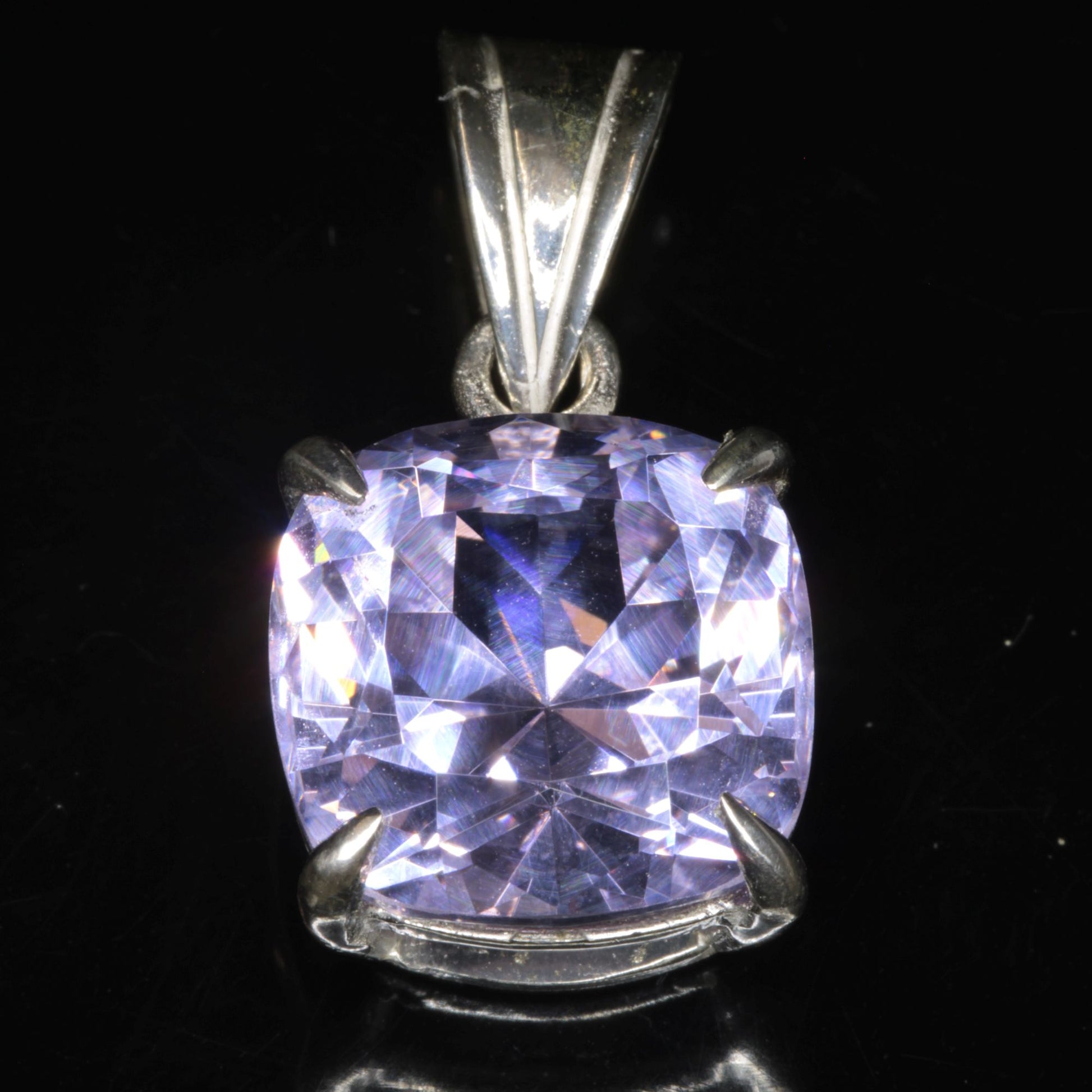 Faceted Nd:YAG Cushion Gem Pendant