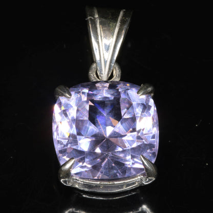 Faceted Nd:YAG Cushion Gem Pendant