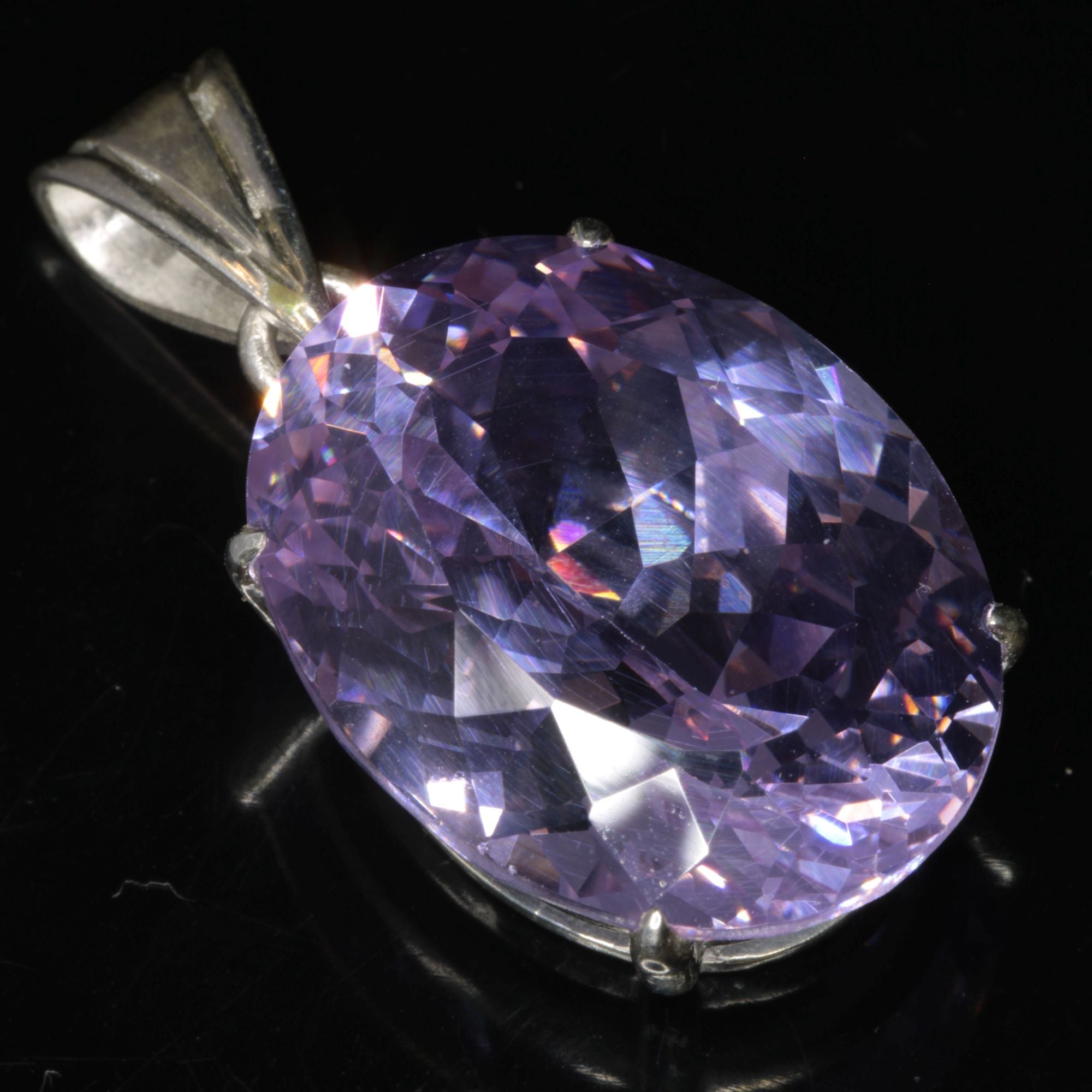 Faceted Nd:YAG Oval Gem Pendant