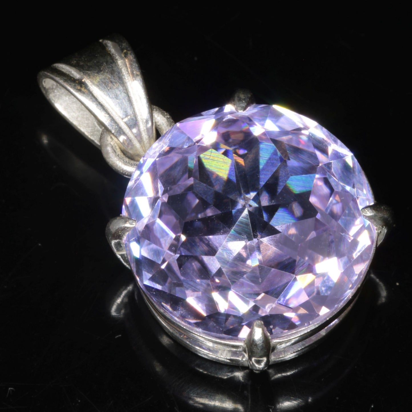 Faceted Nd:YAG Round Gem Pendant