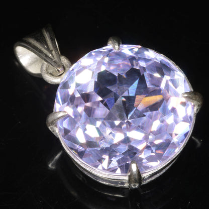 Faceted Nd:YAG Round Gem Pendant