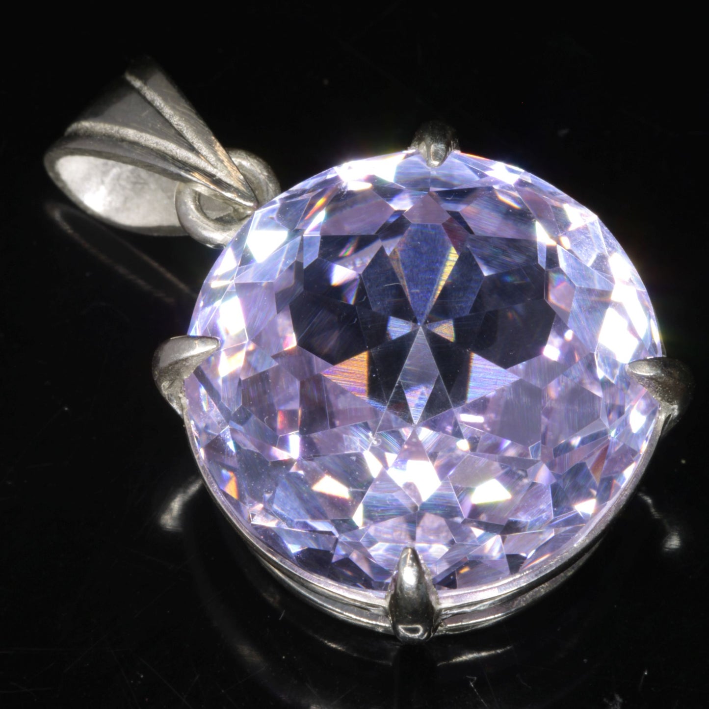 Faceted Nd:YAG Round Gem Pendant