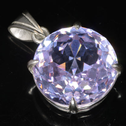 Faceted Nd:YAG Round Gem Pendant