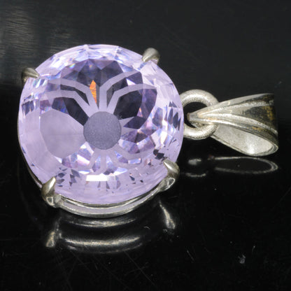 Faceted Nd:YAG Spider Round Gem Pendant