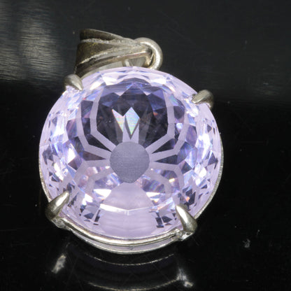Faceted Nd:YAG Spider Round Gem Pendant