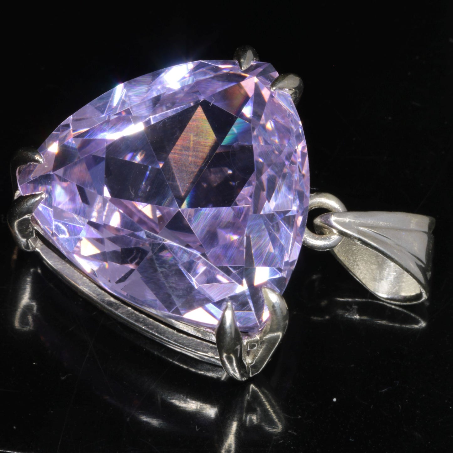Faceted Nd:YAG Trillion Gem Pendant