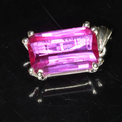 Faceted Pink Ruby Pixel Pendant 