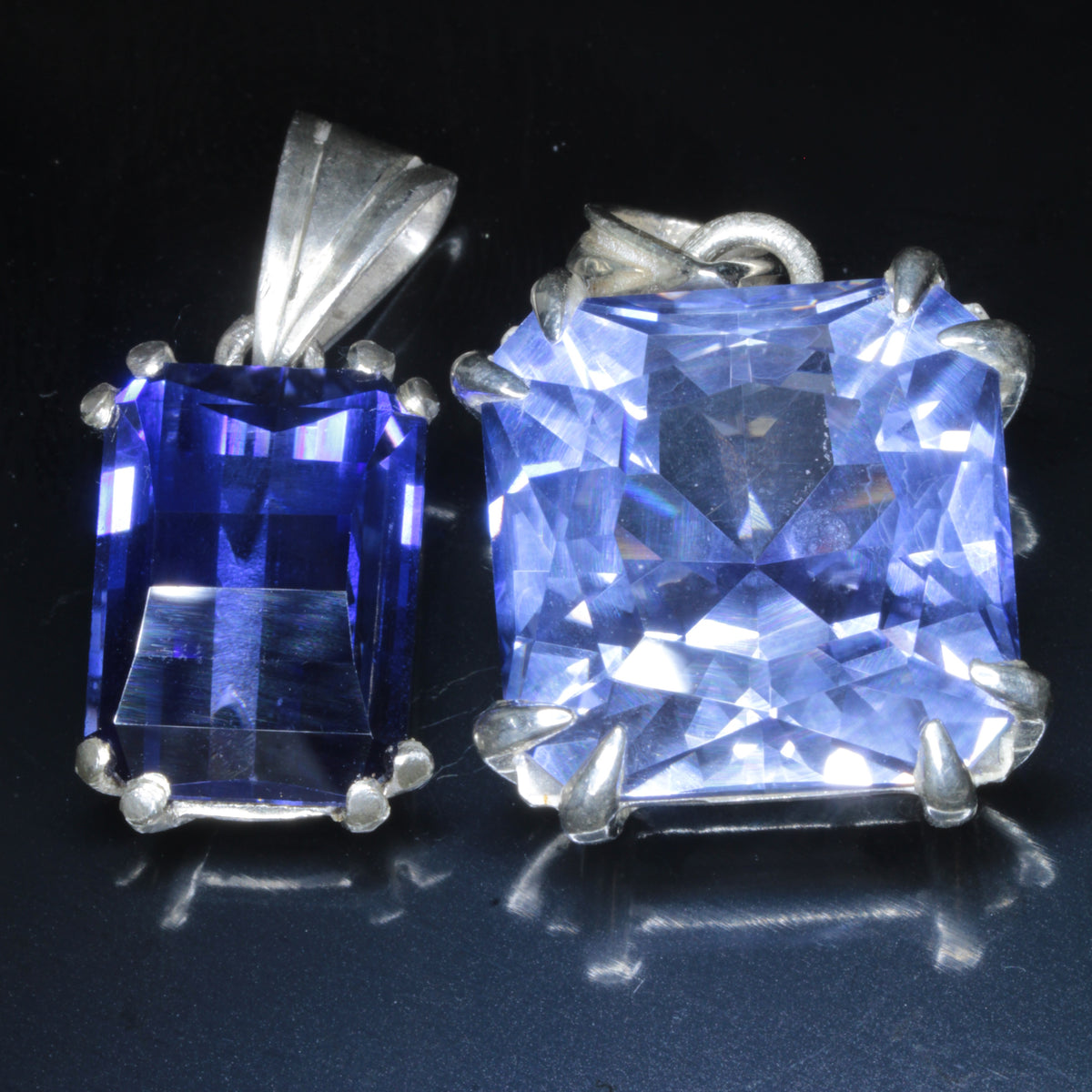 Blue Sapphire Pendants (Old Soviet Material)
