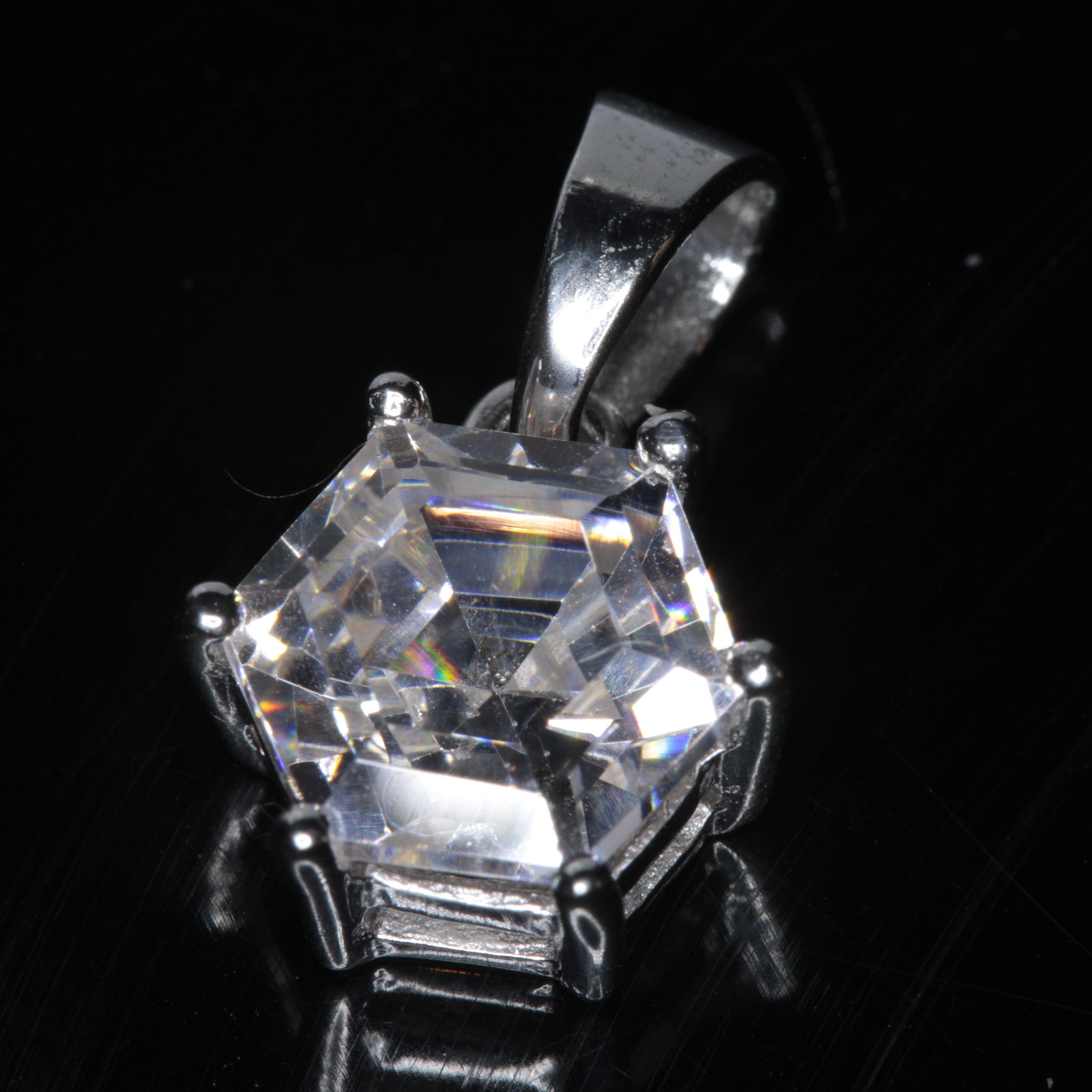 8mm Hexagon Pendant featuring Terbium Gallium Garnet Gemstones