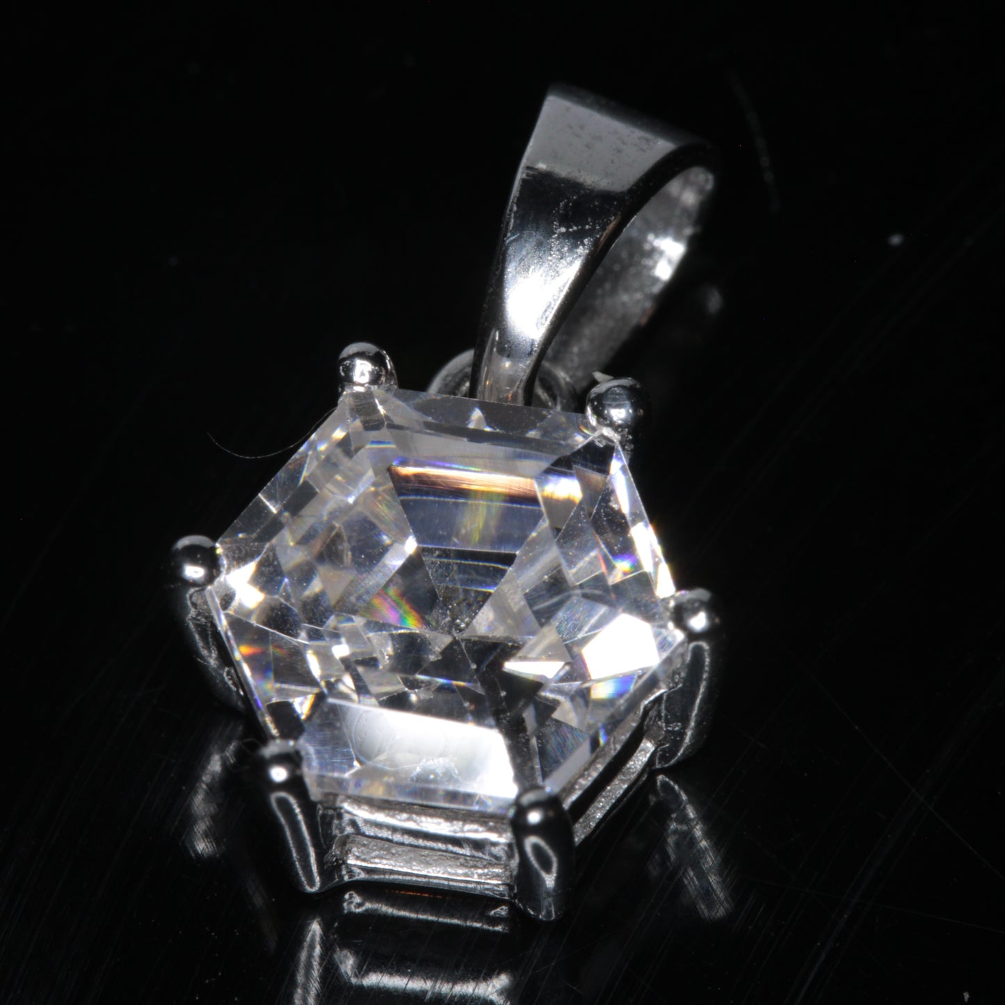 8mm Hexagon Pendant featuring Terbium Gallium Garnet Gemstones