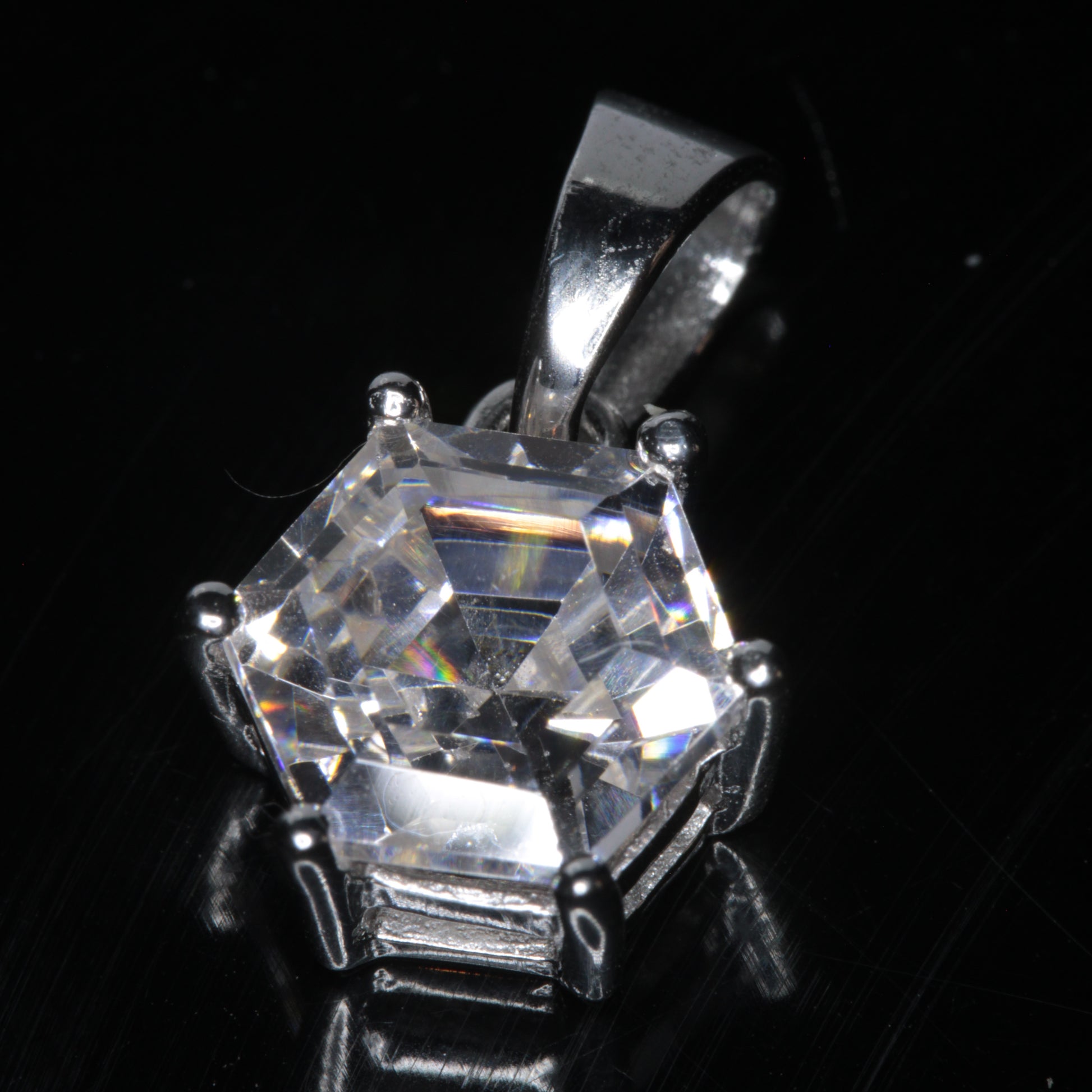 8mm Hexagon Pendant featuring Terbium Gallium Garnet Gemstones
