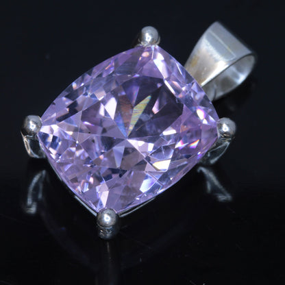 Faceted Nd:YAG Cushion Gem Pendant