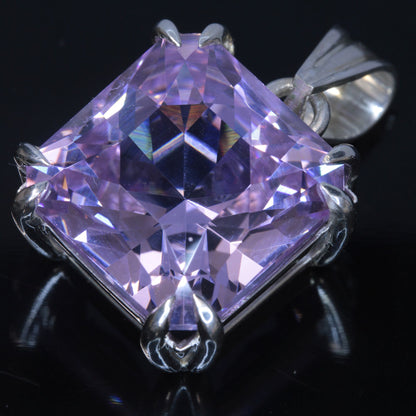 Faceted Nd:YAG Square Gem Pendant