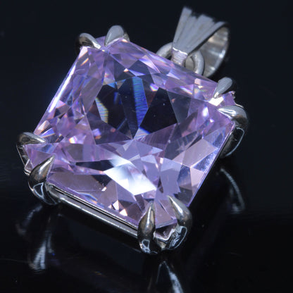 Faceted Nd:YAG Square Gem Pendant