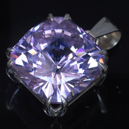 Faceted Nd:YAG Square Gem Pendant