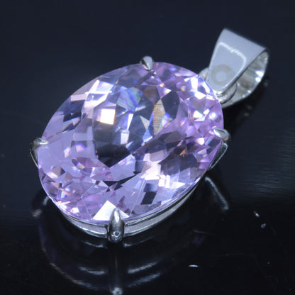 Faceted Nd:YAG Oval Gem Pendant