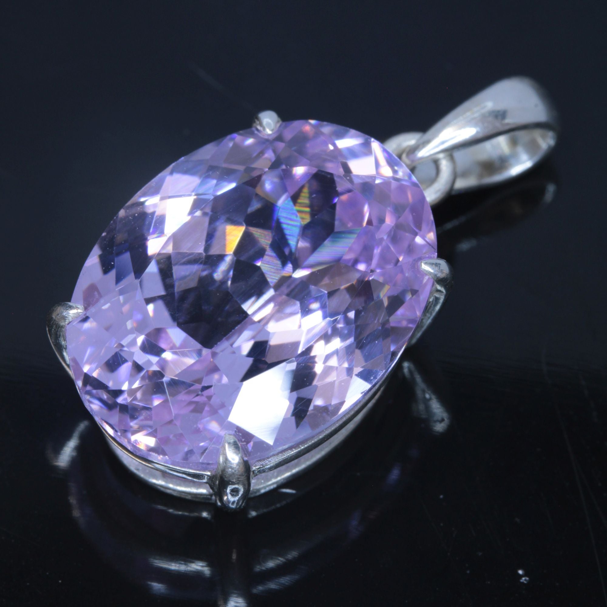 Faceted Nd:YAG Oval Gem Pendant