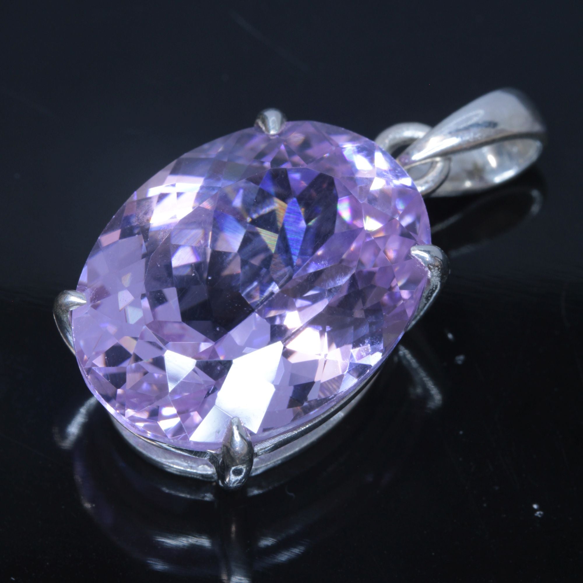 Faceted Nd:YAG Oval Gem Pendant