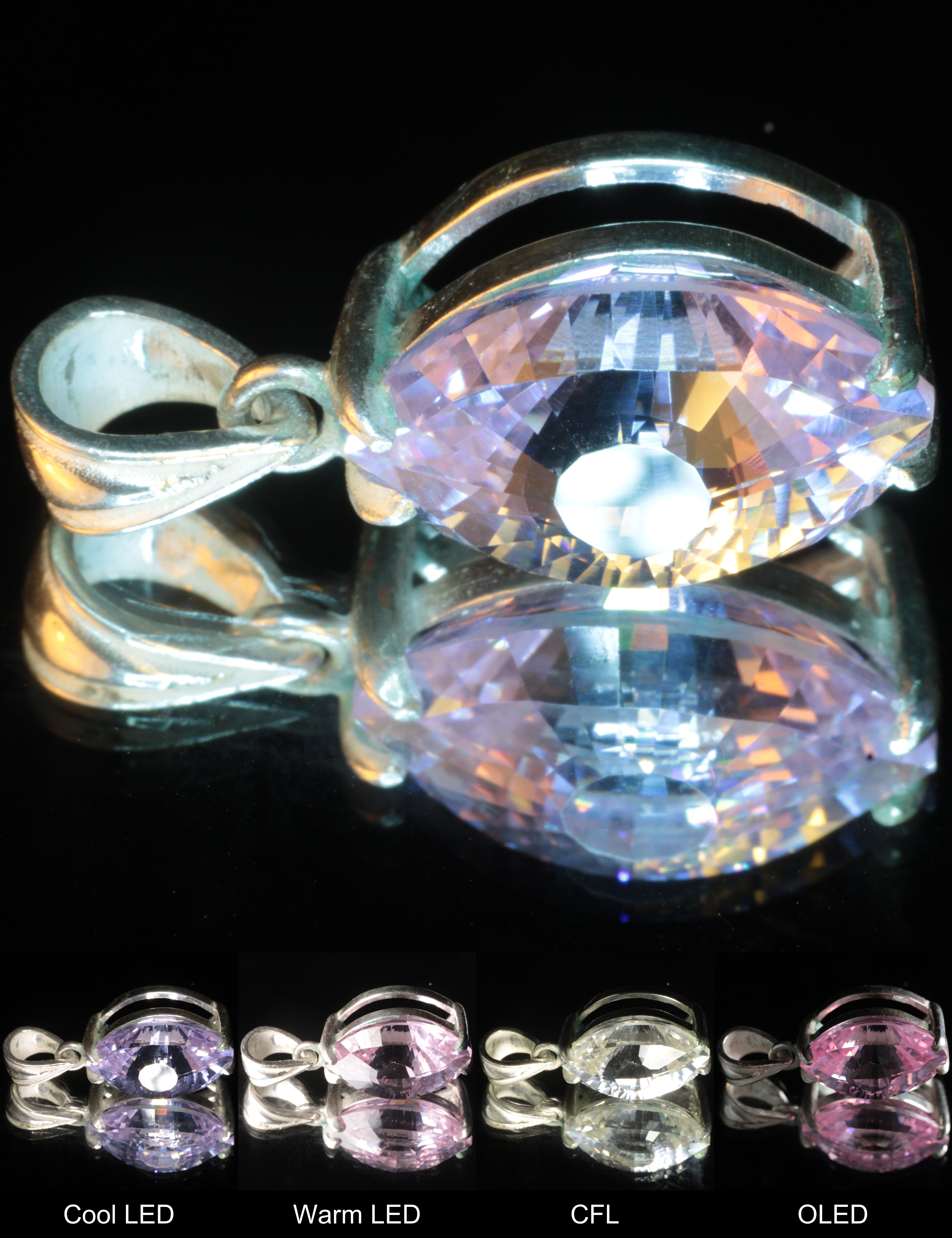 Faceted Nd:YAG Eye Pendant