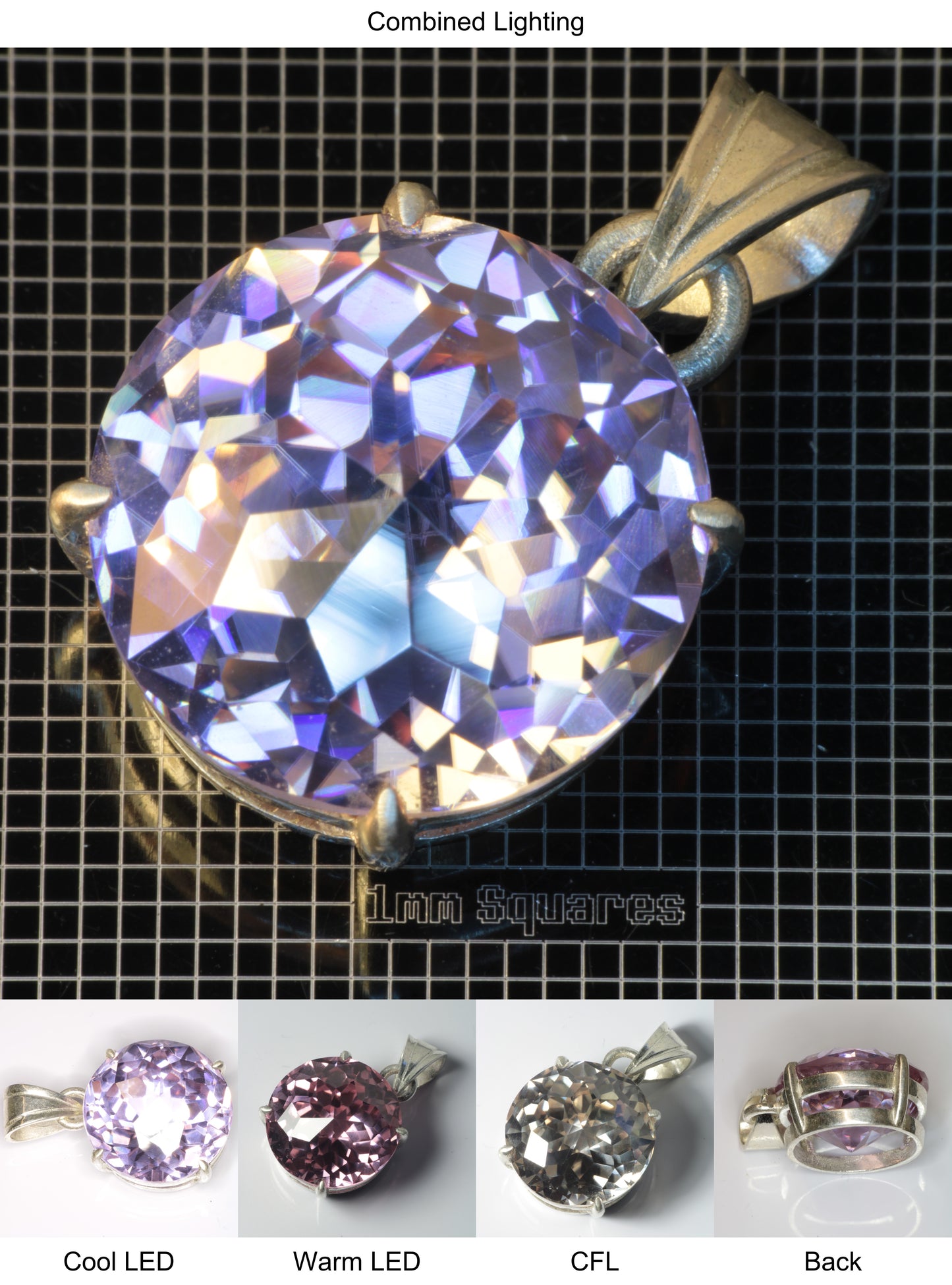 YAP (Yttrium Aluminum Perovskite) Pendant with Round D Gemstone