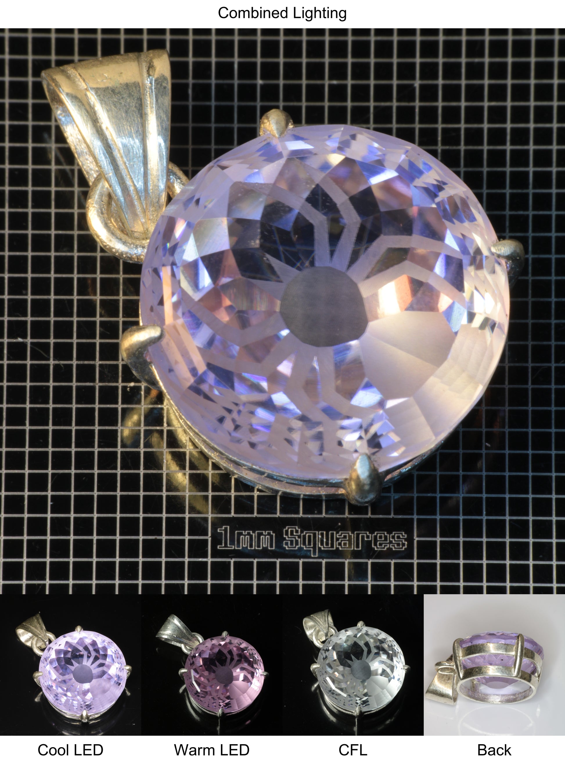 YAP (Yttrium Aluminum Perovskite) Pendant with Spider C Gemstone