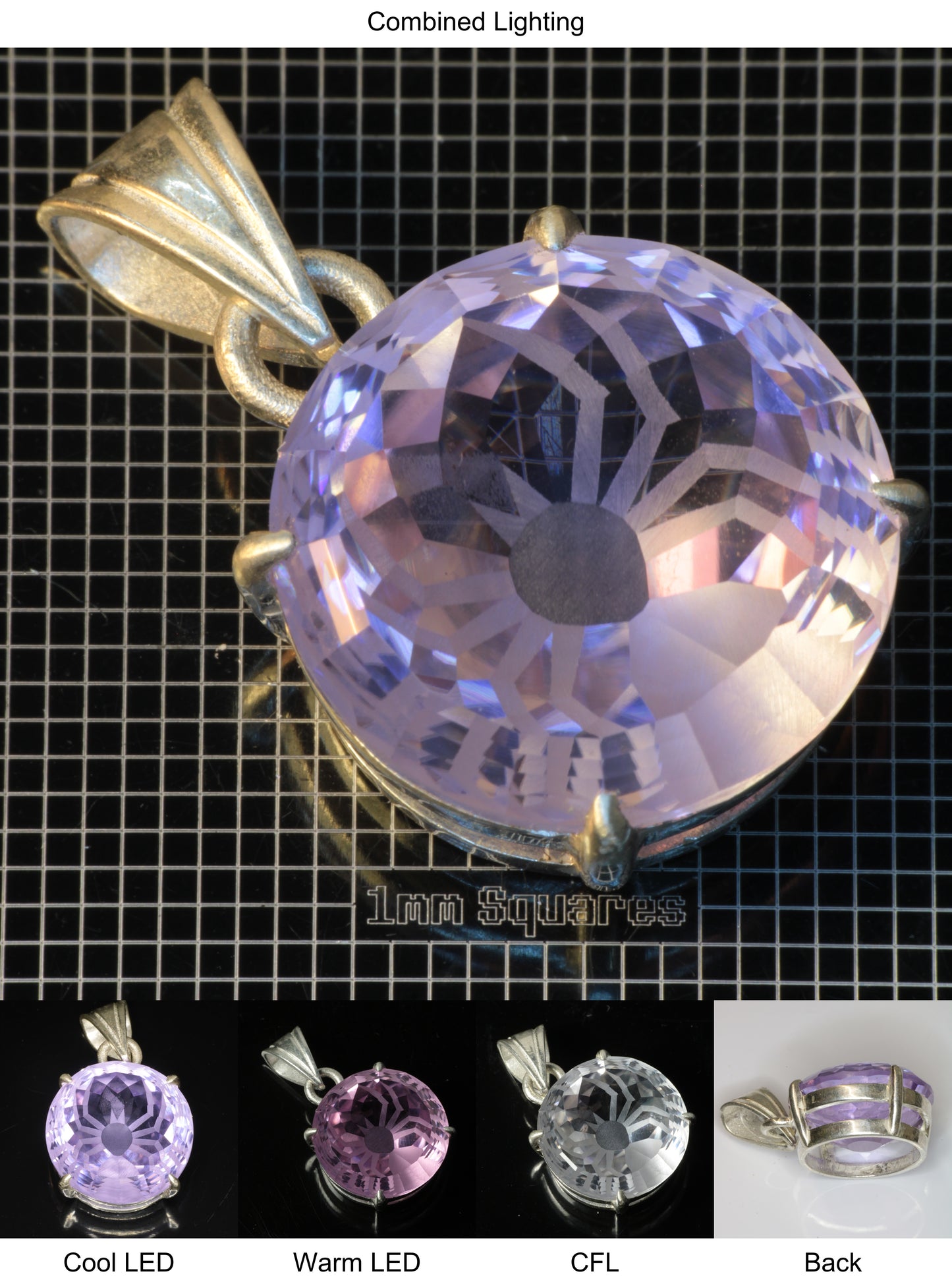 YAP (Yttrium Aluminum Perovskite) Pendant with Spider D Gemstone