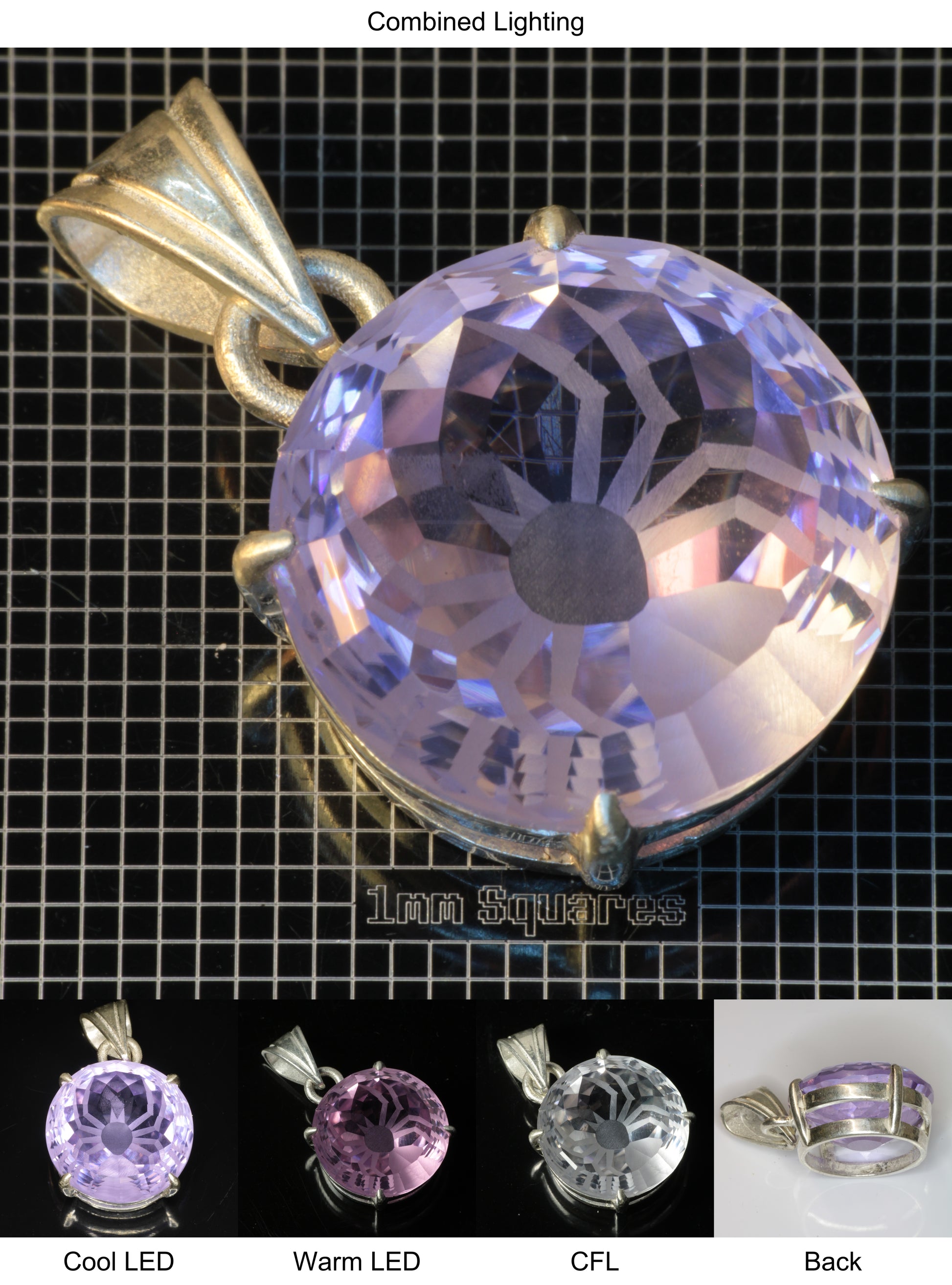 YAP (Yttrium Aluminum Perovskite) Pendant with Spider D Gemstone