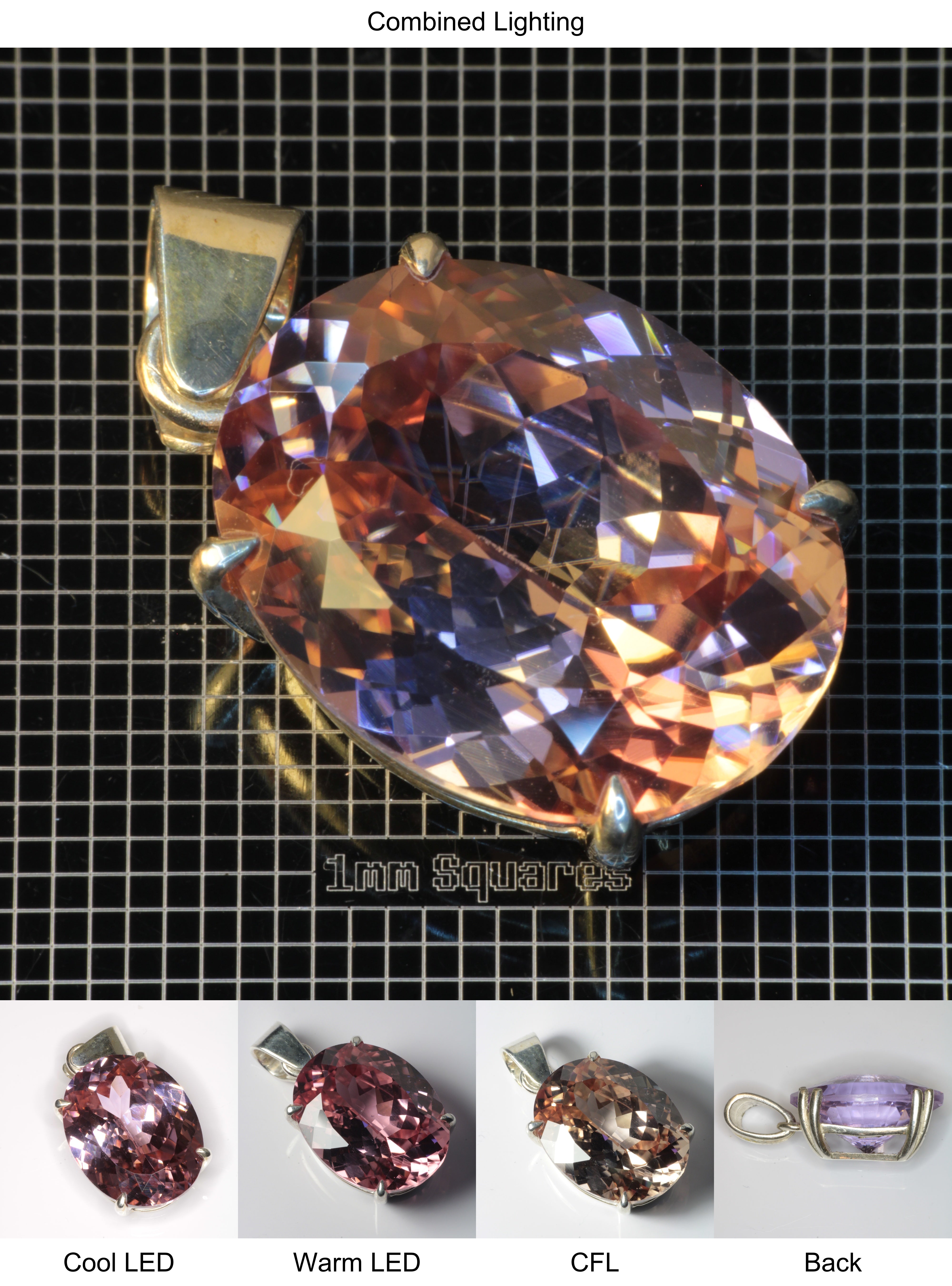 YAP (Yttrium Aluminum Perovskite) Pendant with Oval Gemstone