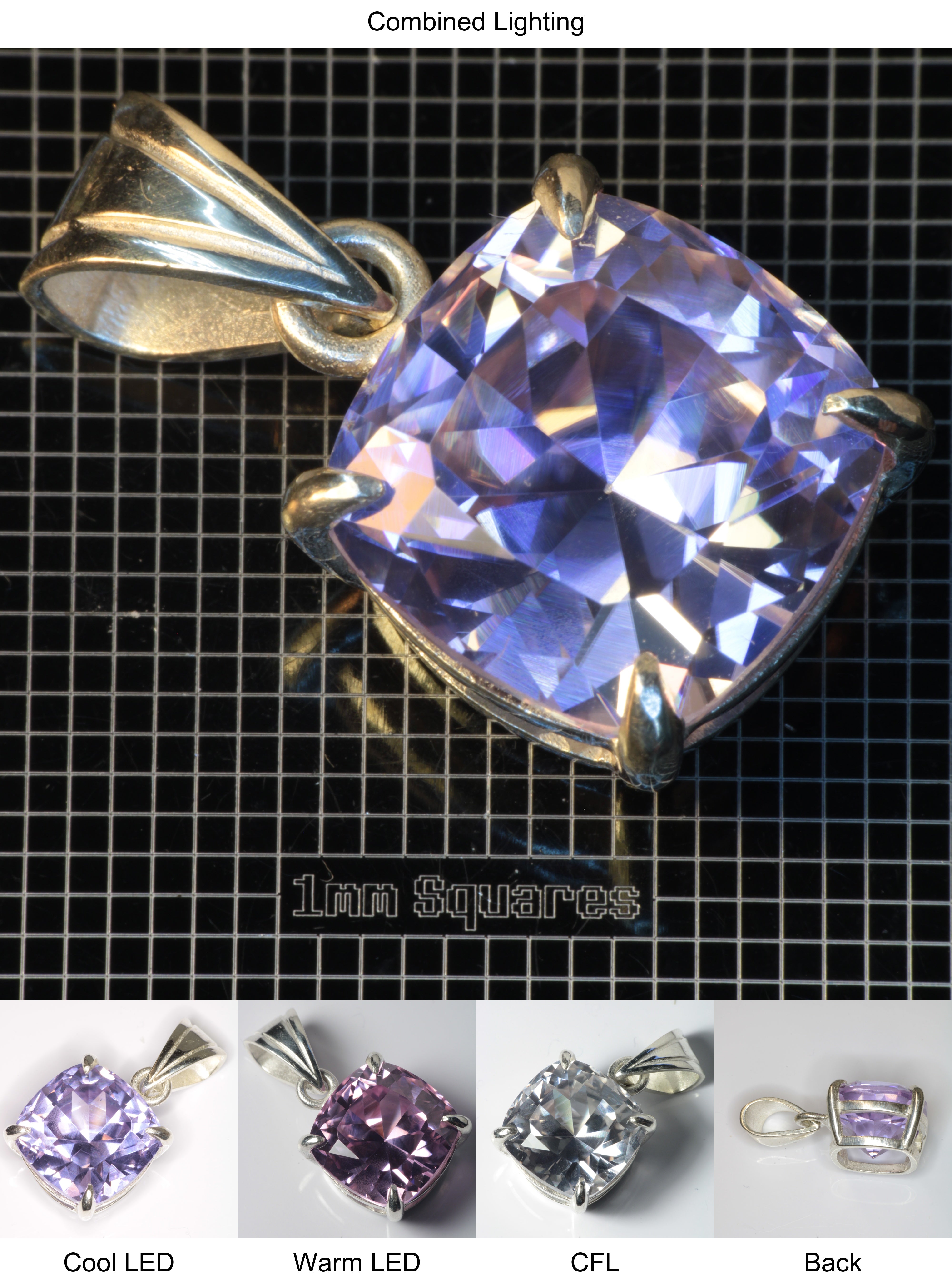 YAP (Yttrium Aluminum Perovskite) Pendant with Cushion C Gemstone