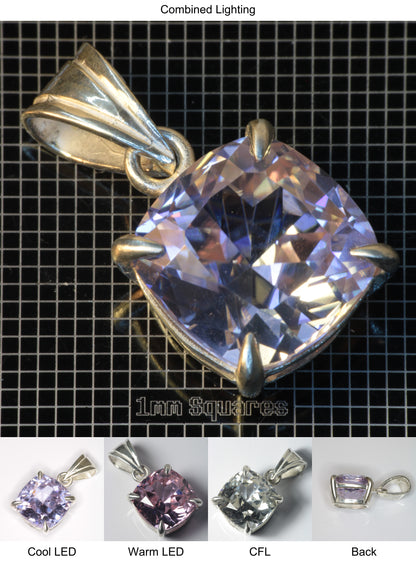 YAP (Yttrium Aluminum Perovskite) Pendant with Cushion F Gemstone