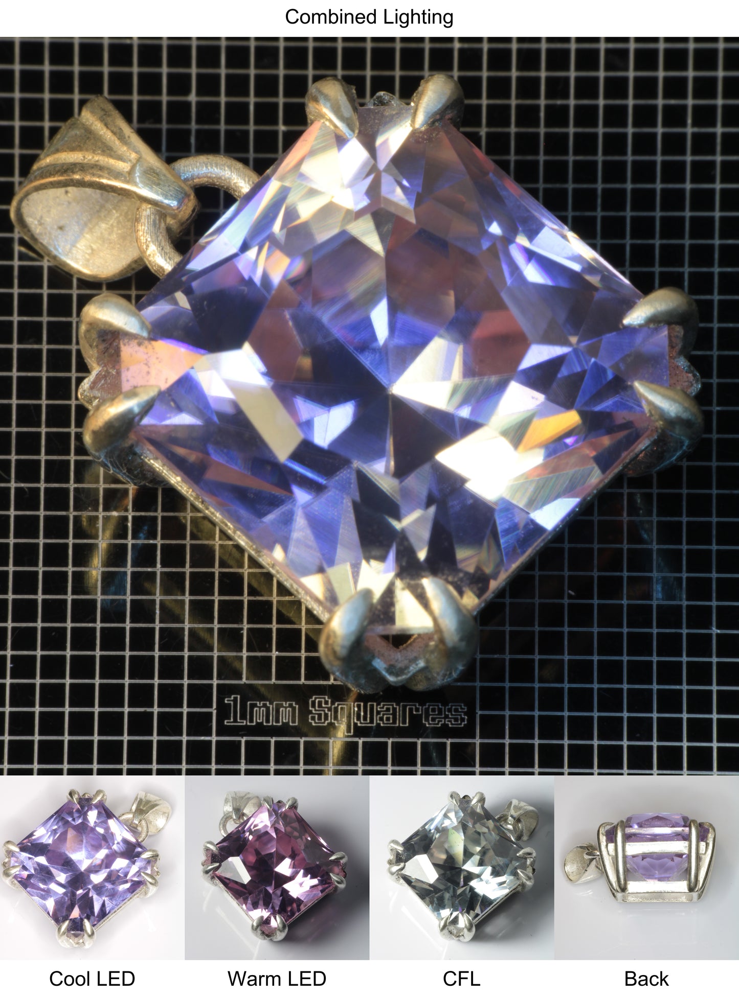 YAP (Yttrium Aluminum Perovskite) Pendant with Cushion J Gemstone