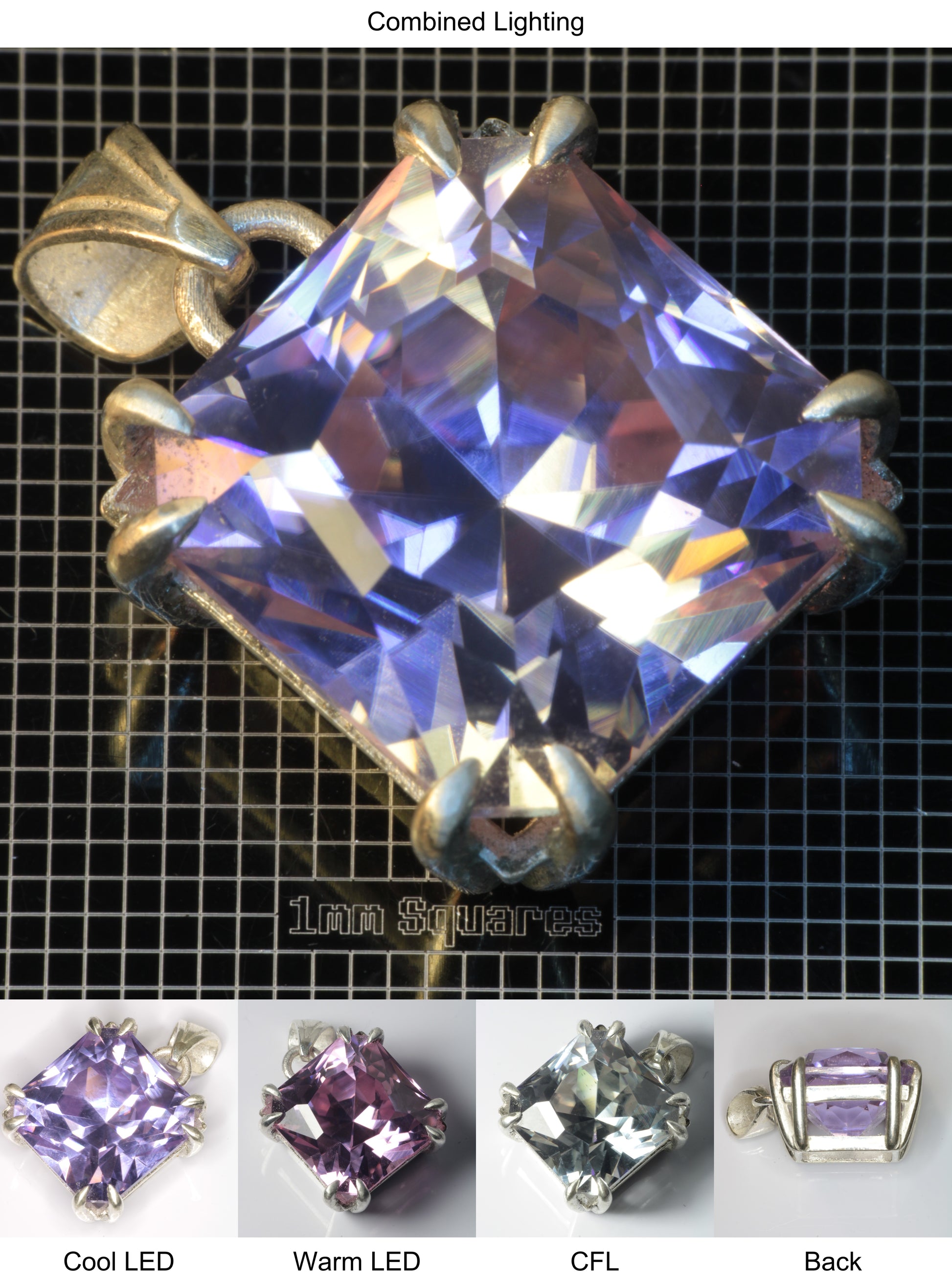 YAP (Yttrium Aluminum Perovskite) Pendant with Cushion J Gemstone