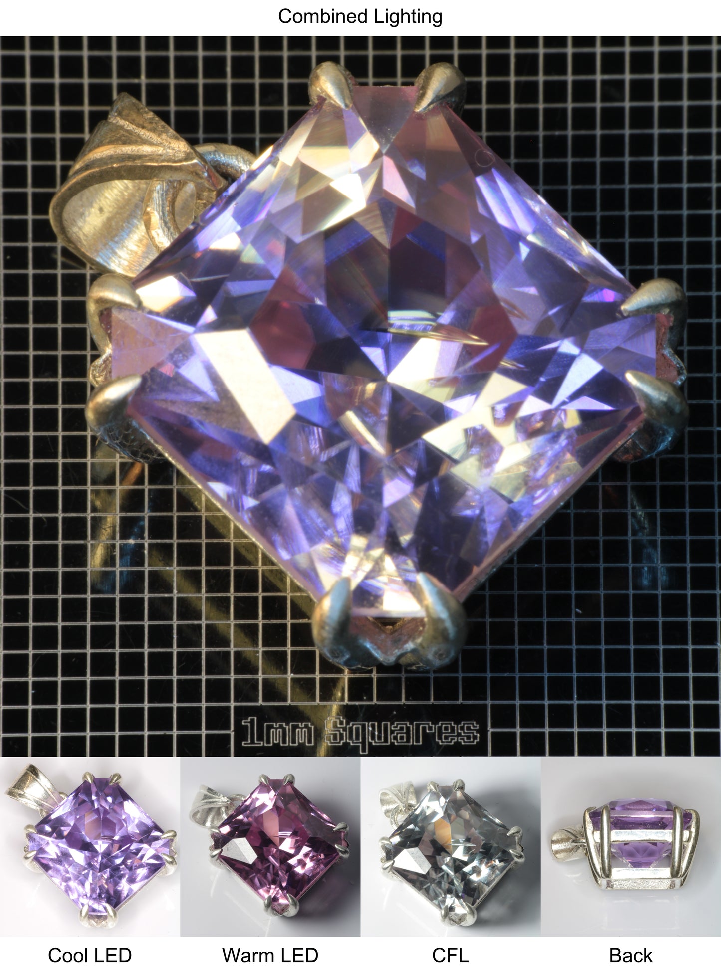 YAP (Yttrium Aluminum Perovskite) Pendant with Cushion K Gemstone