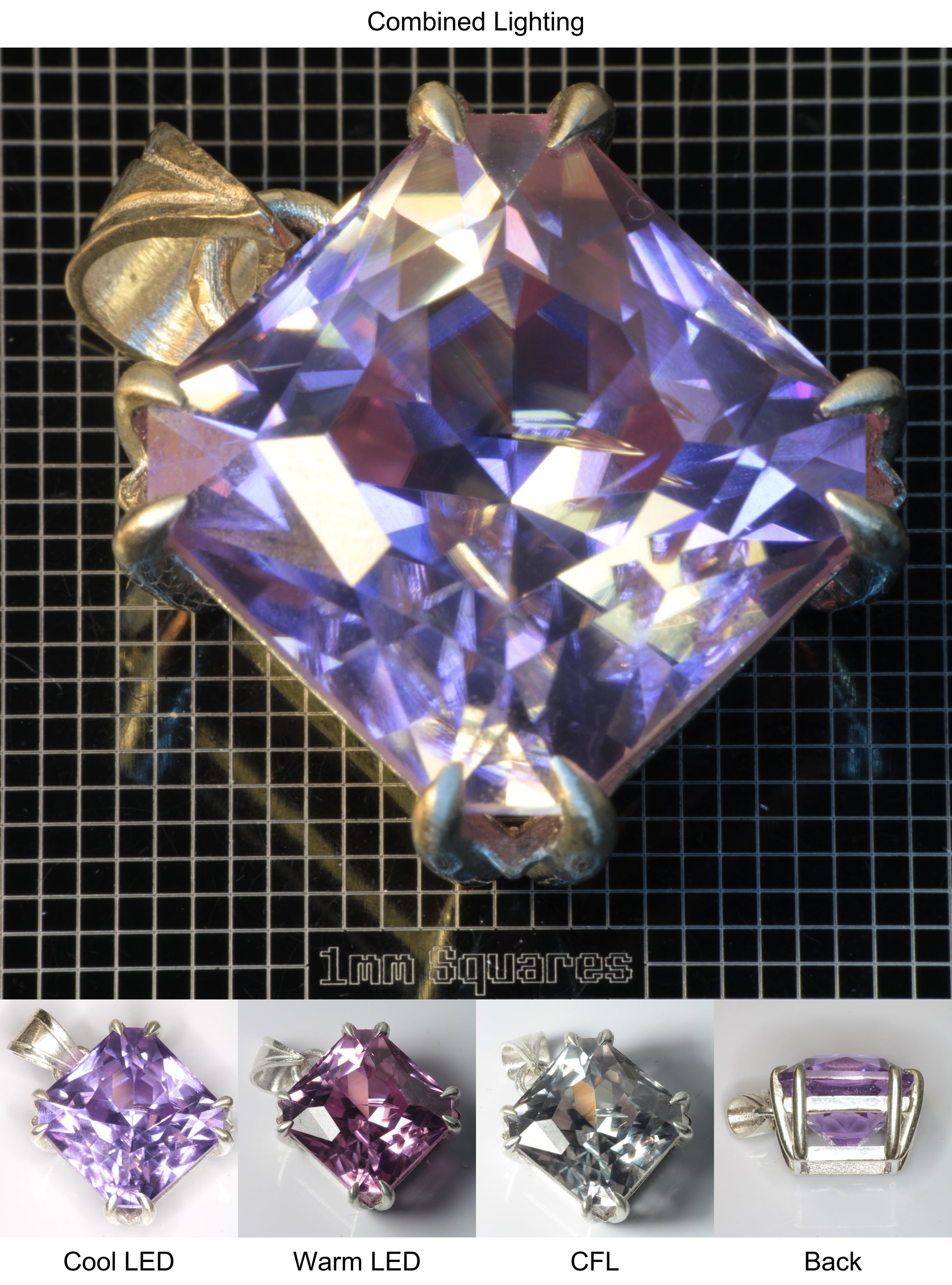 YAP (Yttrium Aluminum Perovskite) Pendant with Cushion K Gemstone