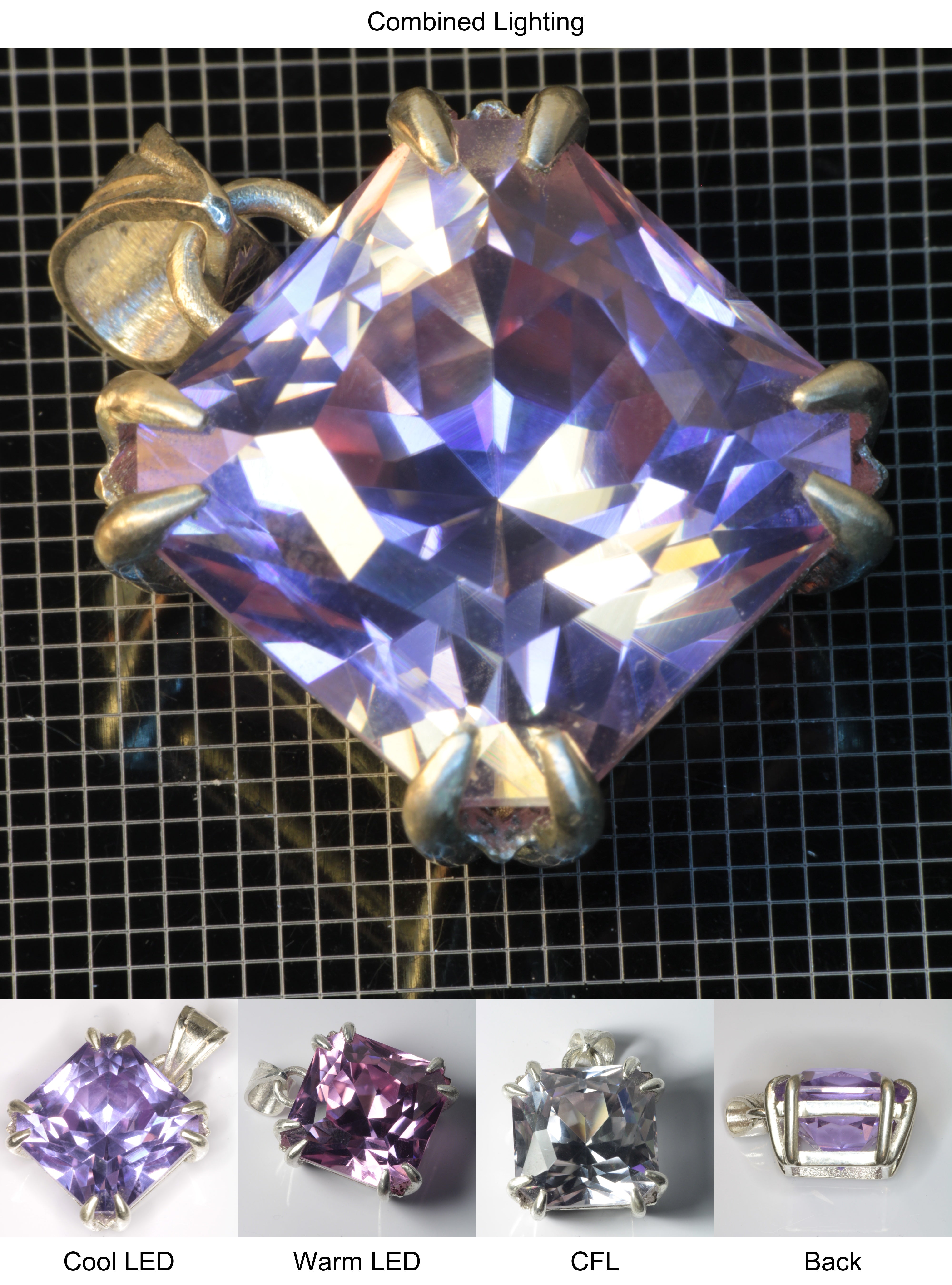 YAP (Yttrium Aluminum Perovskite) Pendant with Cushion L Gemstone